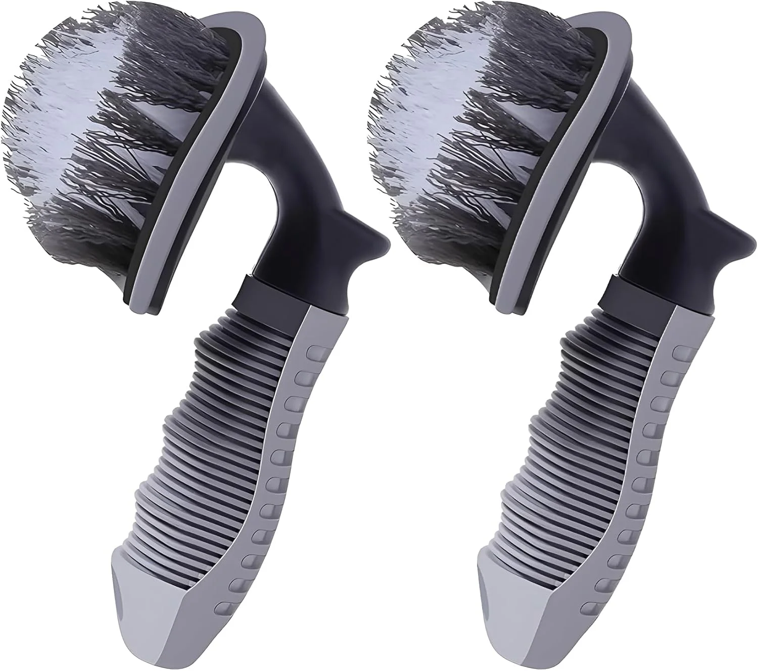 برس تمیز کننده تایر [بسته 2 عددی] برس تمیز کننده خودرو برای مایع تمیز کننده تایر، دارای موهای نایلونی، مناسب برای لاستیک و لوازم جانبی خودرو - قابل استفاده با کیت پنچرگیری تایر و پارچه میکروفایبر