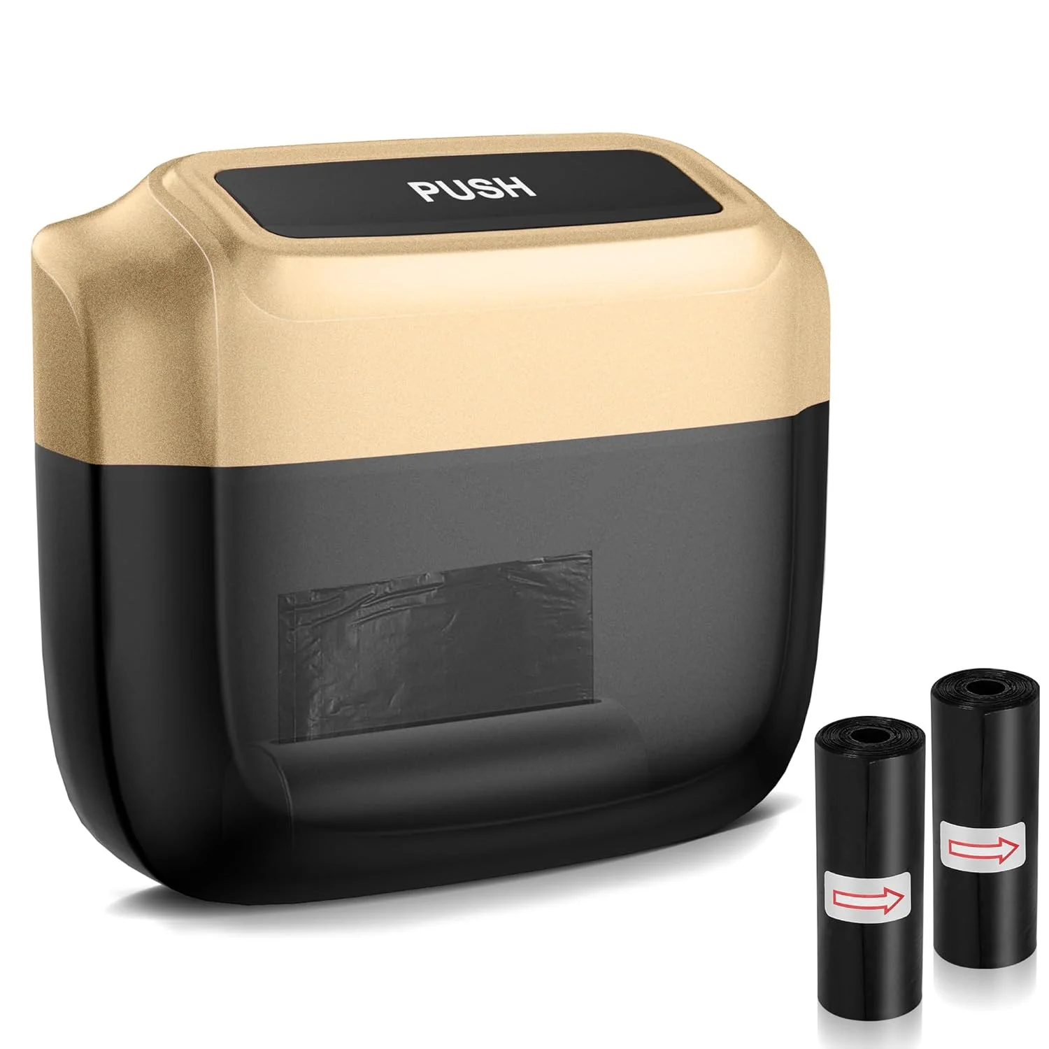 سطل زباله خودرو OUDEW با درب، دارای محفظه کیسه زباله داخلی، ضد نشت، لوازم جانبی خودرو برای داخل، سطل زباله کوچک برای خودرو، خانه، دفتر، آشپزخانه، اتاق خواب، همراه با 30 عدد کیسه زباله