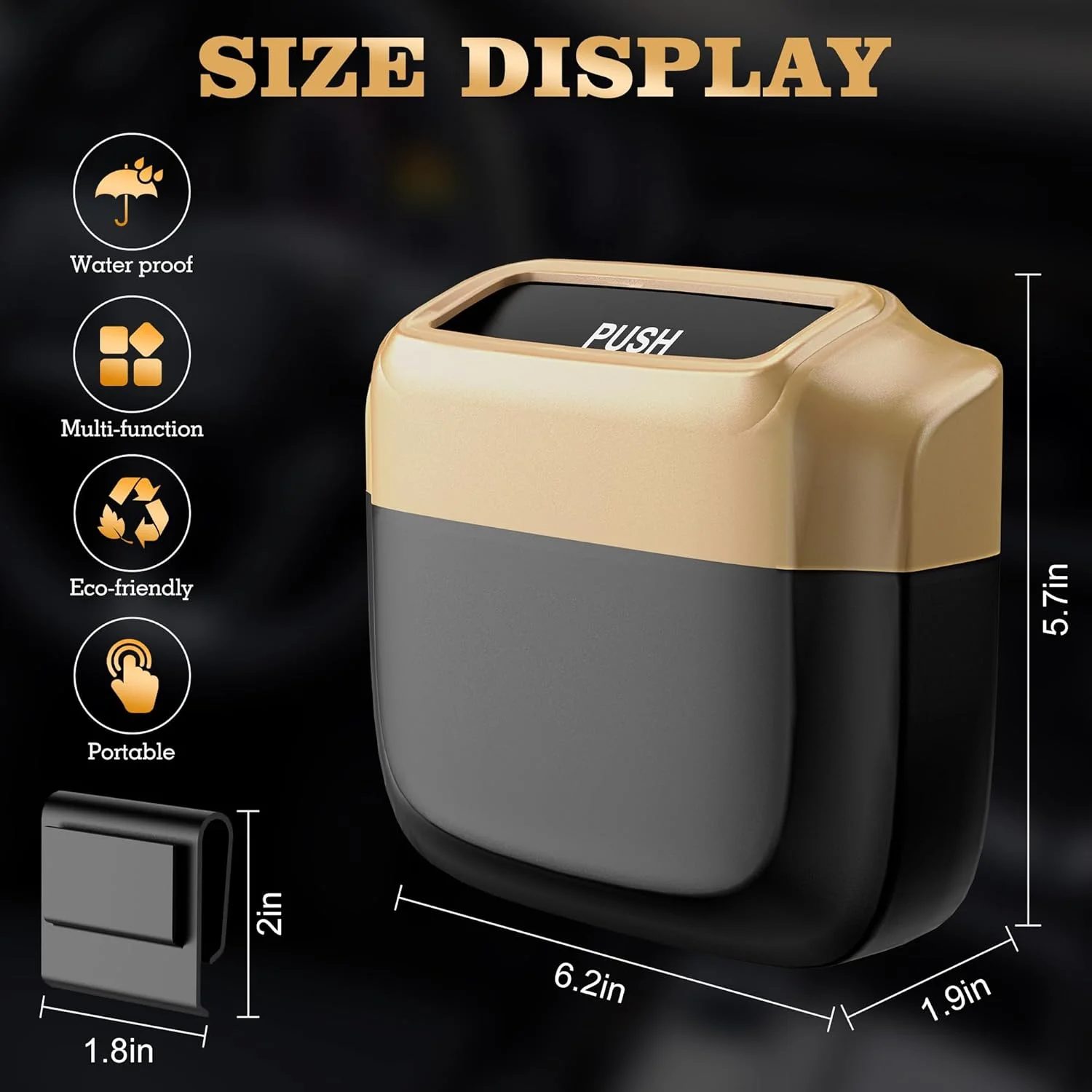 سطل زباله خودرو OUDEW با درب، دارای محفظه کیسه زباله داخلی، ضد نشت، لوازم جانبی خودرو برای داخل، سطل زباله کوچک برای خودرو، خانه، دفتر، آشپزخانه، اتاق خواب، همراه با 30 عدد کیسه زباله سطل زباله خودرو OUDEW با درب، دارای محفظه کیسه زباله داخلی، ضد نشت، لوازم جانبی خودرو برای داخل، سطل زباله کوچک برای خودرو، خانه، دفتر، آشپزخانه، اتاق خواب، همراه با 30 عدد کیسه زباله