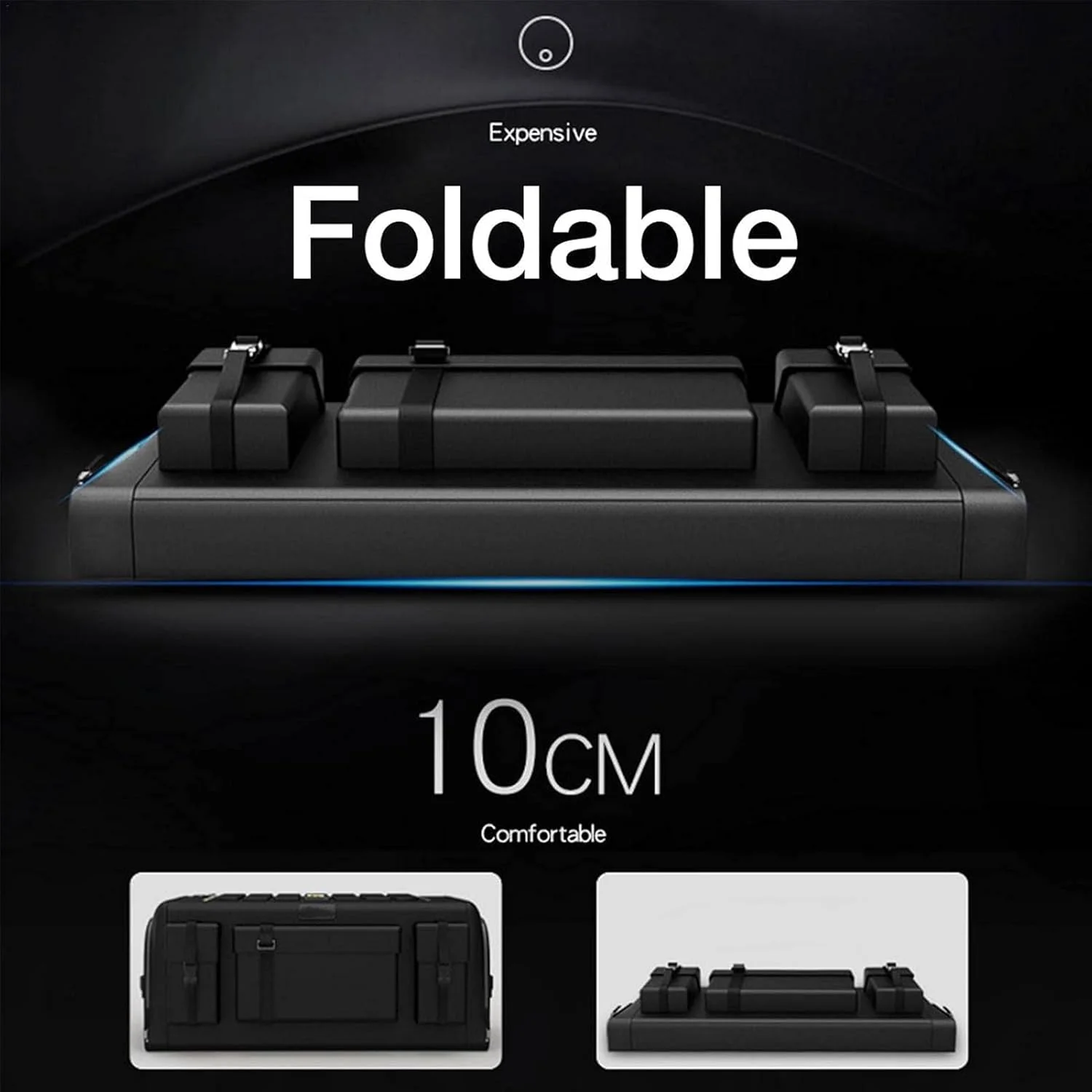 جعبه نظم دهنده صندوق عقب خودرو، کیف تاشو محفظه بار خودرو با 6 قسمت، سازمان دهنده صندوق عقب با محافظت 3 لایه و کف ضد لغزش برای کمپینگ، پیک نیک، گاراژ، خودروهای شاسی بلند، ون، ظرفیت 50 لیتر (مشکی)