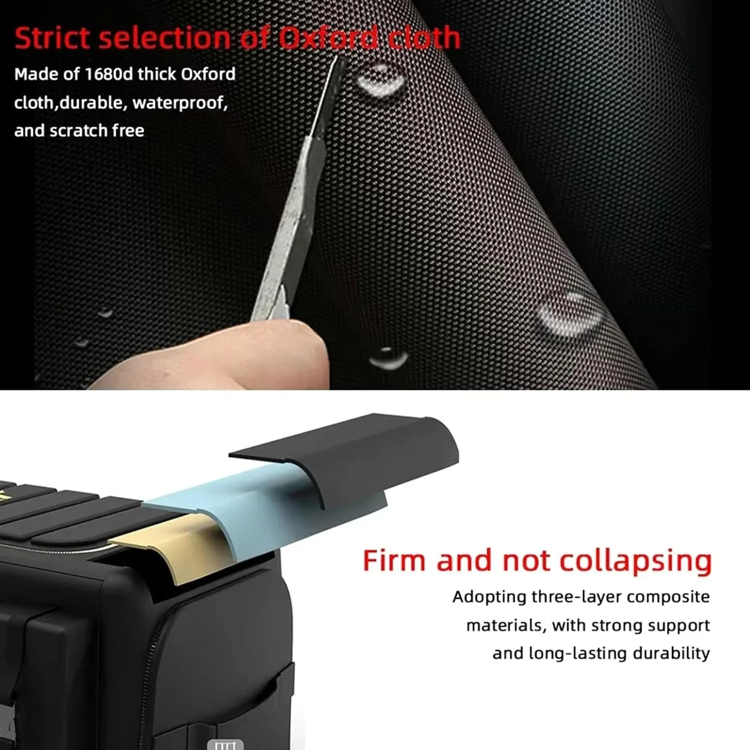 جعبه نظم دهنده صندوق عقب خودرو، کیف تاشو محفظه بار خودرو با 6 قسمت، سازمان دهنده صندوق عقب با محافظت 3 لایه و کف ضد لغزش برای کمپینگ، پیک نیک، گاراژ، خودروهای شاسی بلند، ون، ظرفیت 50 لیتر (مشکی)