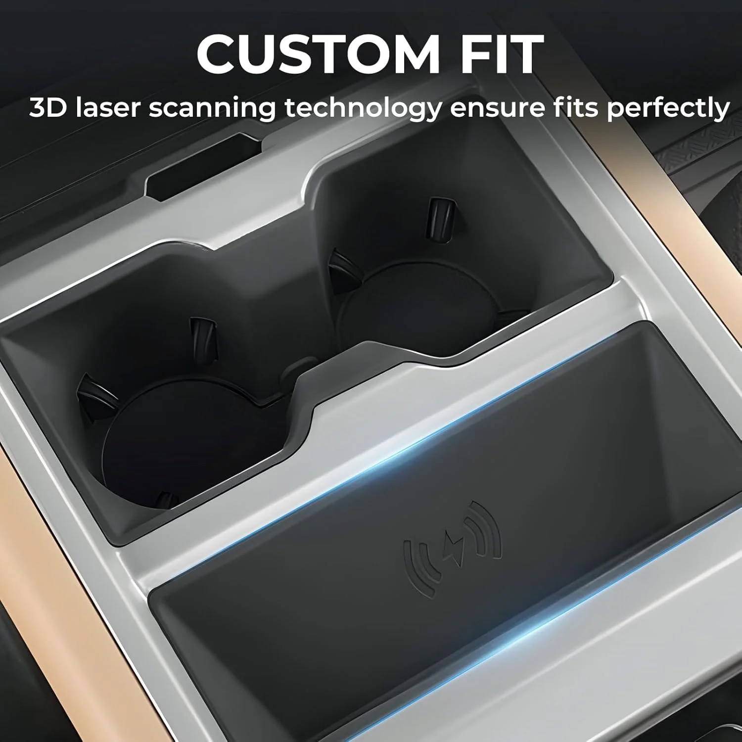 محافظ جا لیوانی و شارژر بی‌سیم KATORN برای لند روور دیفندر 90/110/130 مدل 2025، لوازم جانبی داخلی خودرو، پد پوشش جا لیوانی و شارژر بی‌سیم برای دیفندر 2025، مشکی