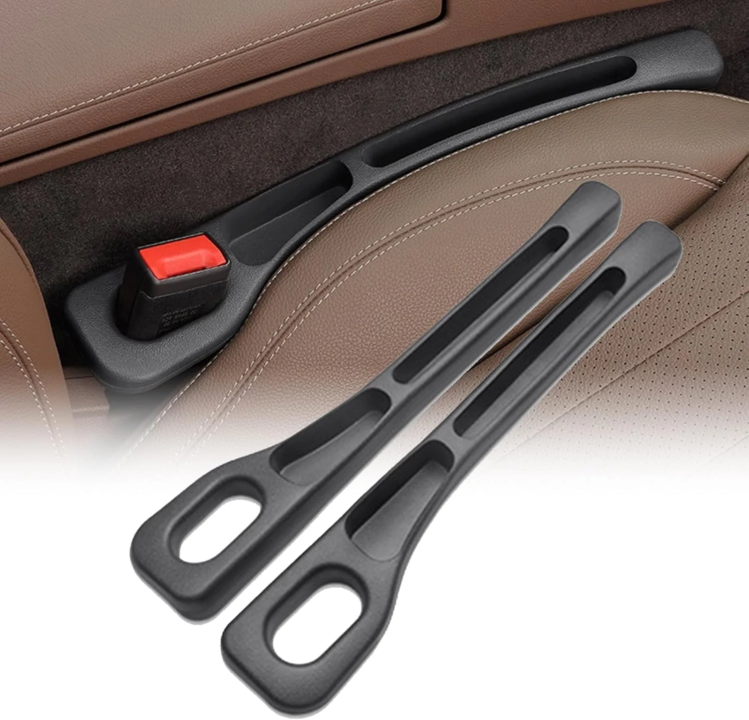پرکننده شکاف صندلی خودرو، بسته 2 عددی سازمان دهنده شکاف صندلی خودرو با نگهدارنده تلفن، مسدود کننده شکاف برای پر کردن فاصله بین صندلی و کنسول برای جلوگیری از افتادن، پرکننده شکاف صندلی جهانی مناسب برای خودرو، کامیون و SUV (مشکی)