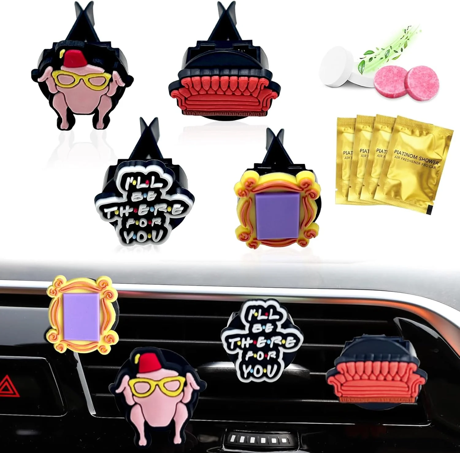 ۴ عدد گیره تزئینی دریچه هوای خودرو، هدیه ای مناسب برای طرفداران سریال تلویزیونی، گیره دریچه تهویه مطبوع برای دکوراسیون داخلی خودرو، ایده آل برای طرفداران یا هدیه منزل ۴ عدد گیره تزئینی دریچه هوای خودرو، هدیه ای مناسب برای طرفداران سریال تلویزیونی، گیره دریچه تهویه مطبوع برای دکوراسیون داخلی خودرو، ایده آل برای طرفداران یا هدیه منزل