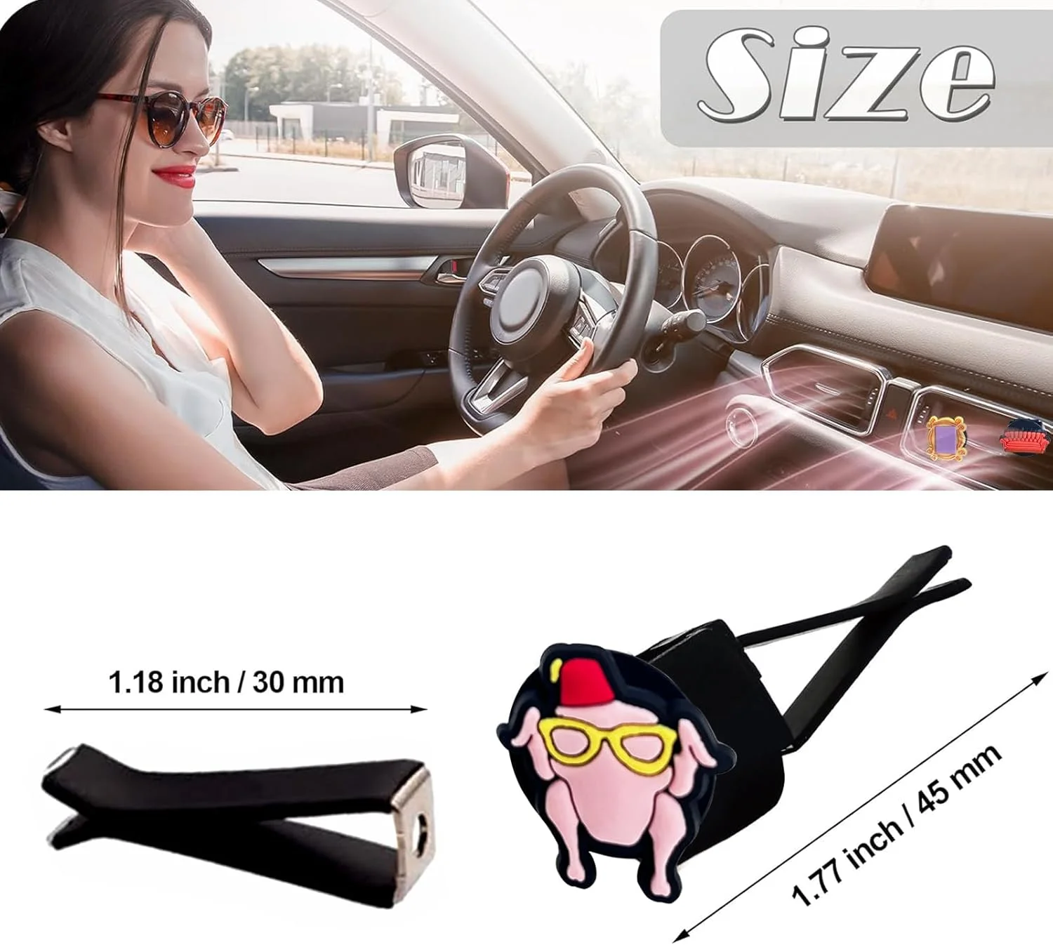 ۴ عدد گیره تزئینی دریچه هوای خودرو، هدیه ای مناسب برای طرفداران سریال تلویزیونی، گیره دریچه تهویه مطبوع برای دکوراسیون داخلی خودرو، ایده آل برای طرفداران یا هدیه منزل