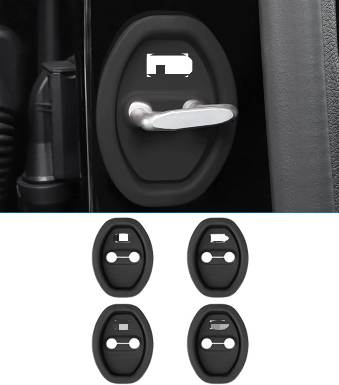 ۴ عدد روکش قفل درب سیلیکونی سازگار با لوازم جانبی ROX 01، محافظ قفل درب خودرو