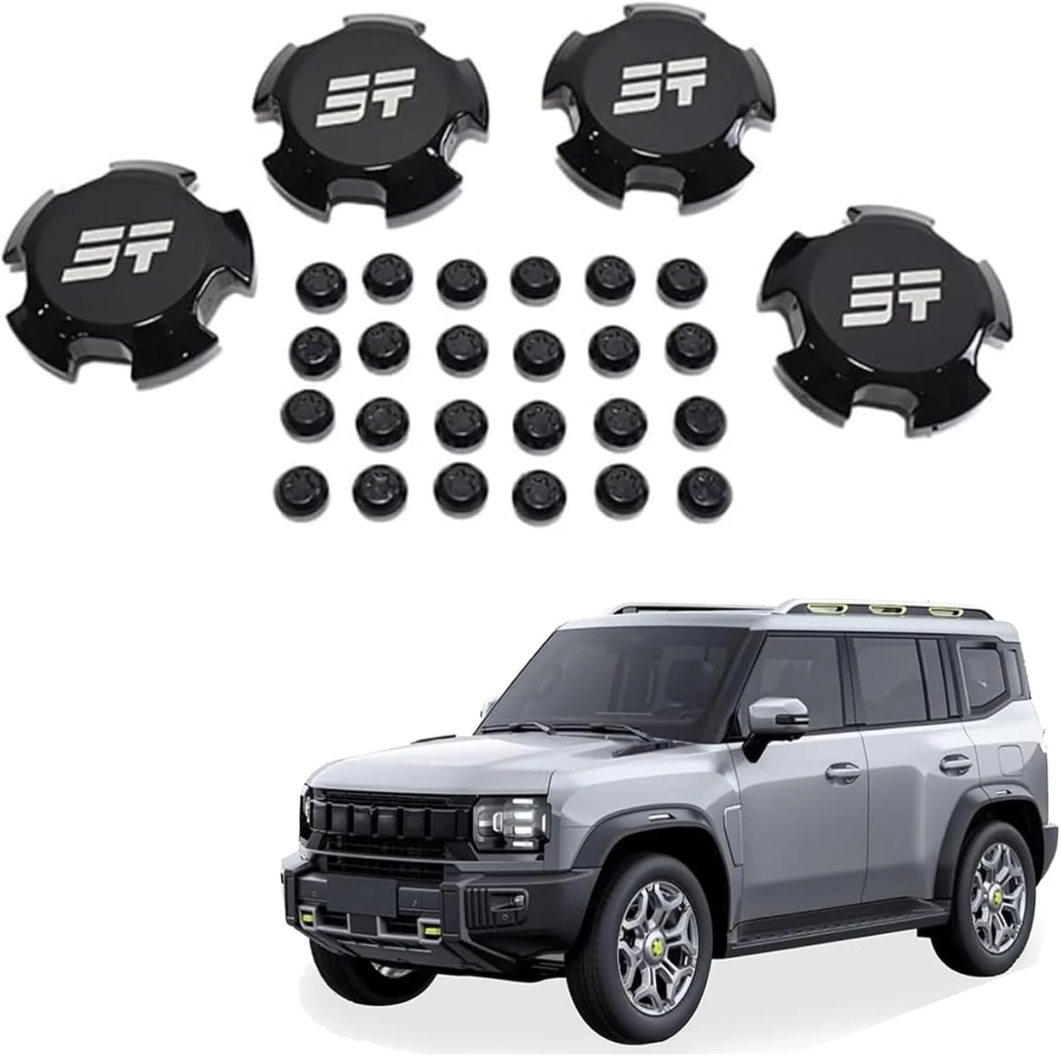 کاور توپی چرخ خودرو، قطعات تعویضی چرخ جتور T2 (مشکی براق)