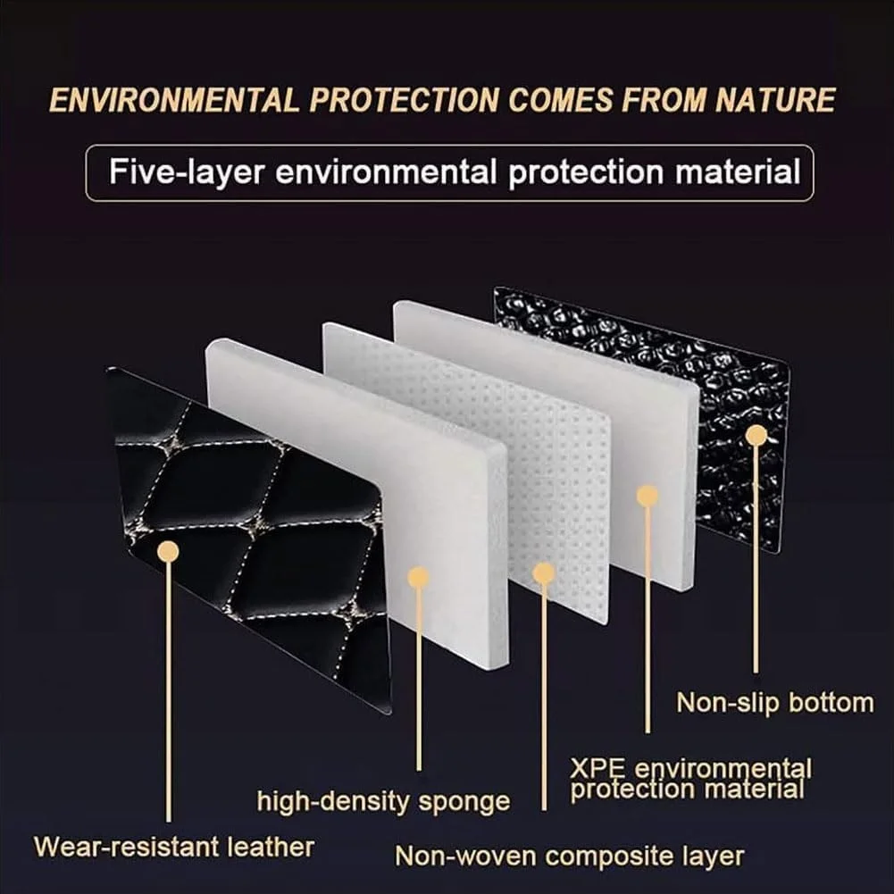 محافظ کف صندوق عقب خودرو مناسب نیسان پاترول Y62 VI 2010 2011 2012-2023، فرش صندوق عقب مقاوم در برابر سایش، پد محافظ ضد آب لوازم جانبی، A تمام مشکی