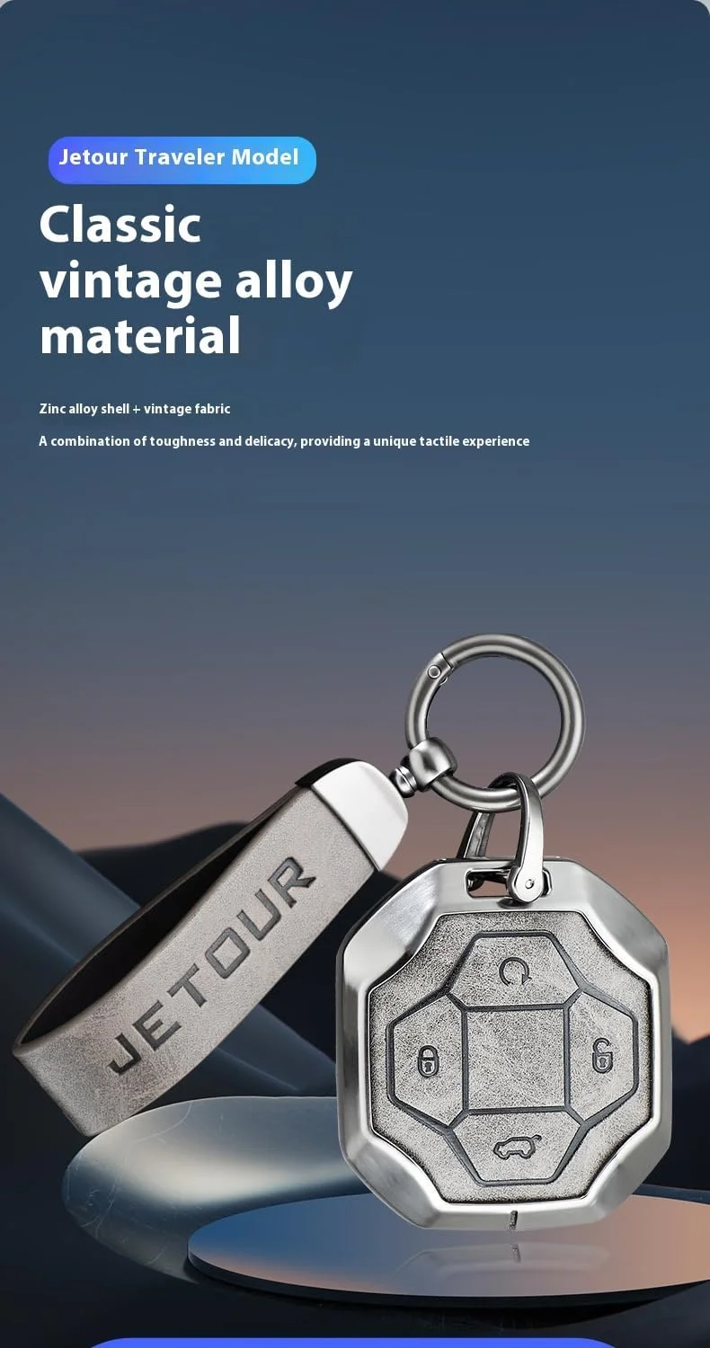 محافظ ریموت آلیاژی Zuooiec برای جتور T2 و تراولر 23-24 | کاور کلید مقاوم در برابر افتادن و سایش | لوازم جانبی جاکلیدی خودرو سازگار با کلیدهای جتور T2 تراولر (خاکستری)