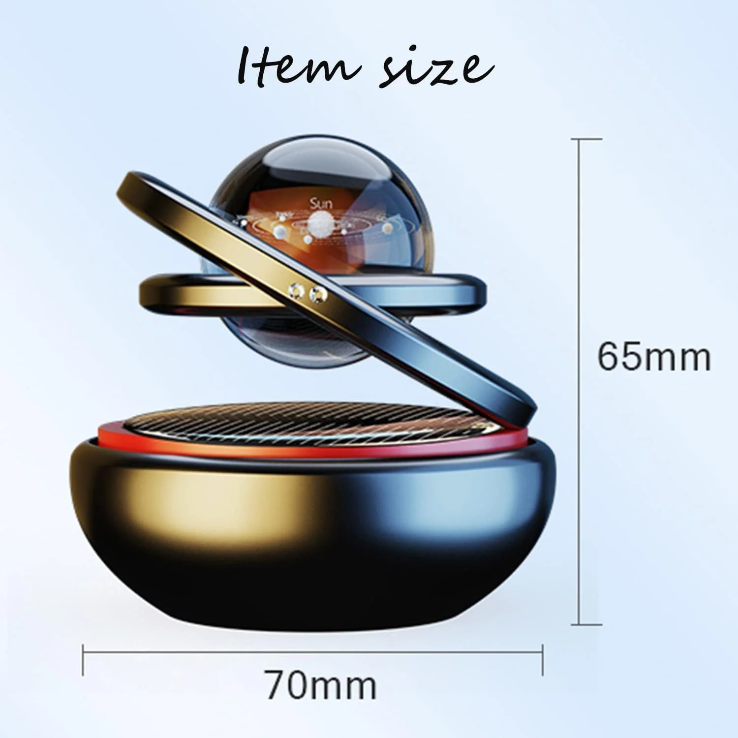 خوشبو کننده هوا خورشیدی خودرو AWH - لوازم جانبی تزئینی چرخان برای داخل خودرو - رانندگی خود را با انرژی پاک و تجدیدپذیر و رایحه های نشاط بخش تازه کنید - مشکی