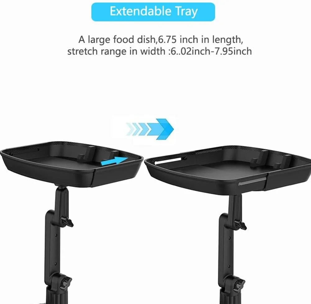 میز سینی جالیوانی NALACAL، چرخش 360 درجه، قابل تنظیم، ضد لغزش، مشکی، پلاستیکی، مناسب برای همه خودروها