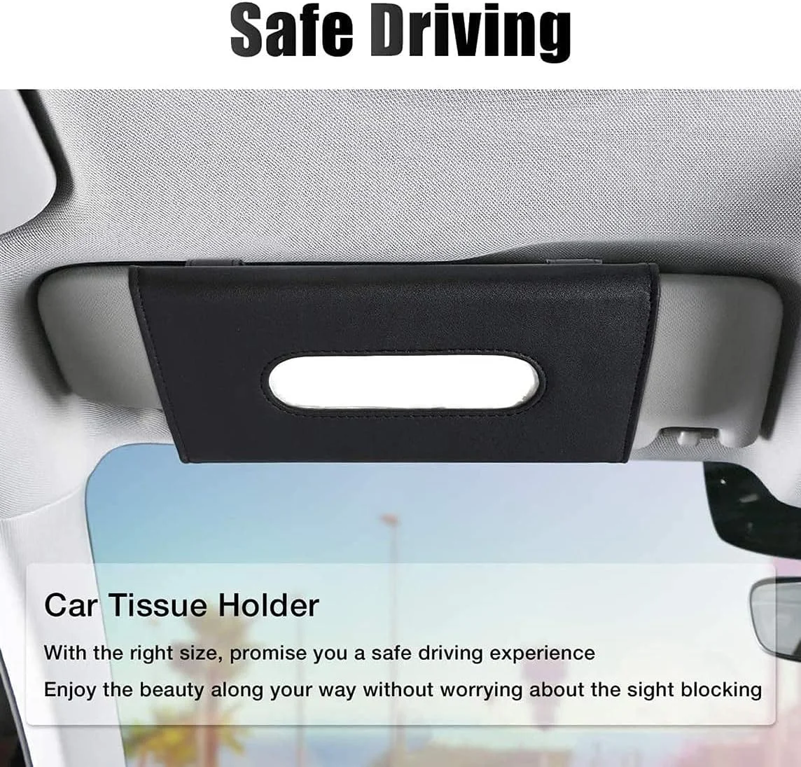 جا دستمال کاغذی خودرو ELECDON، نگهدارنده دستمال کاغذی آفتابگیر، چرمی PU مشکی، جعبه دستمال کاغذی آویز، کیف پشتی صندلی، لوازم جانبی داخلی، کیسه حوله ای، جعبه پرکننده، سازمان دهنده کیسه زباله، هدیه
