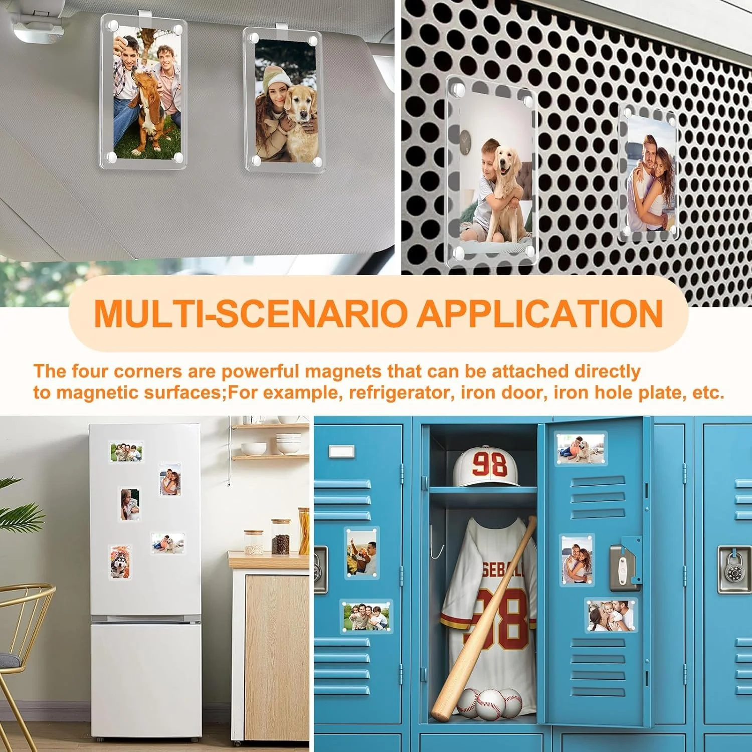 نگهدارنده عکس خودرو PINKE، نگهدارنده عکس مغناطیسی اکریلیک شخصی‌سازی شده، لوازم جانبی خودرو، گیره آفتابگیر خودرو، قاب عکس شخصی‌سازی شده خودرو، مناسب برای افزودن عکس‌های خانوادگی یا شخصی