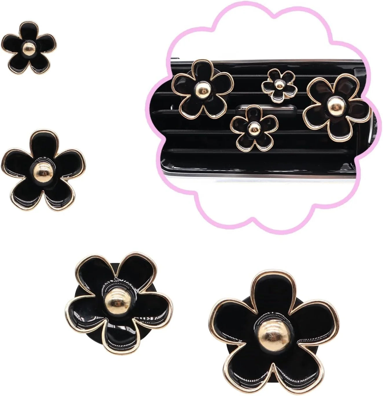 گیره های دریچه هوا طرح گل تزویق، 4 عدد گیره مشکی طرح گل آفتابگردان، خوشبو کننده هوا خودرو با رایحه اسطوخودوس، گیره های قابل شارژ گیره های دریچه هوا طرح گل تزویق، 4 عدد گیره مشکی طرح گل آفتابگردان، خوشبو کننده هوا خودرو با رایحه اسطوخودوس، گیره های قابل شارژ