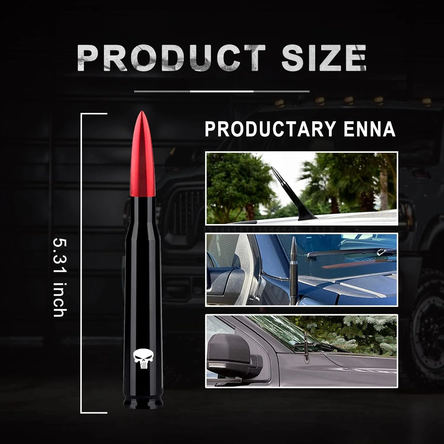 آنتن گلوله ای خودرو و کامیون Miytsya مناسب برای شورلت سیلورادو 1500 2500 3500 HD آوالانچ جی ام سی سیرا 1500 2500 3500 دنالی و لوازم جانبی کامیون های پیکاپ سنگین (قرمز)