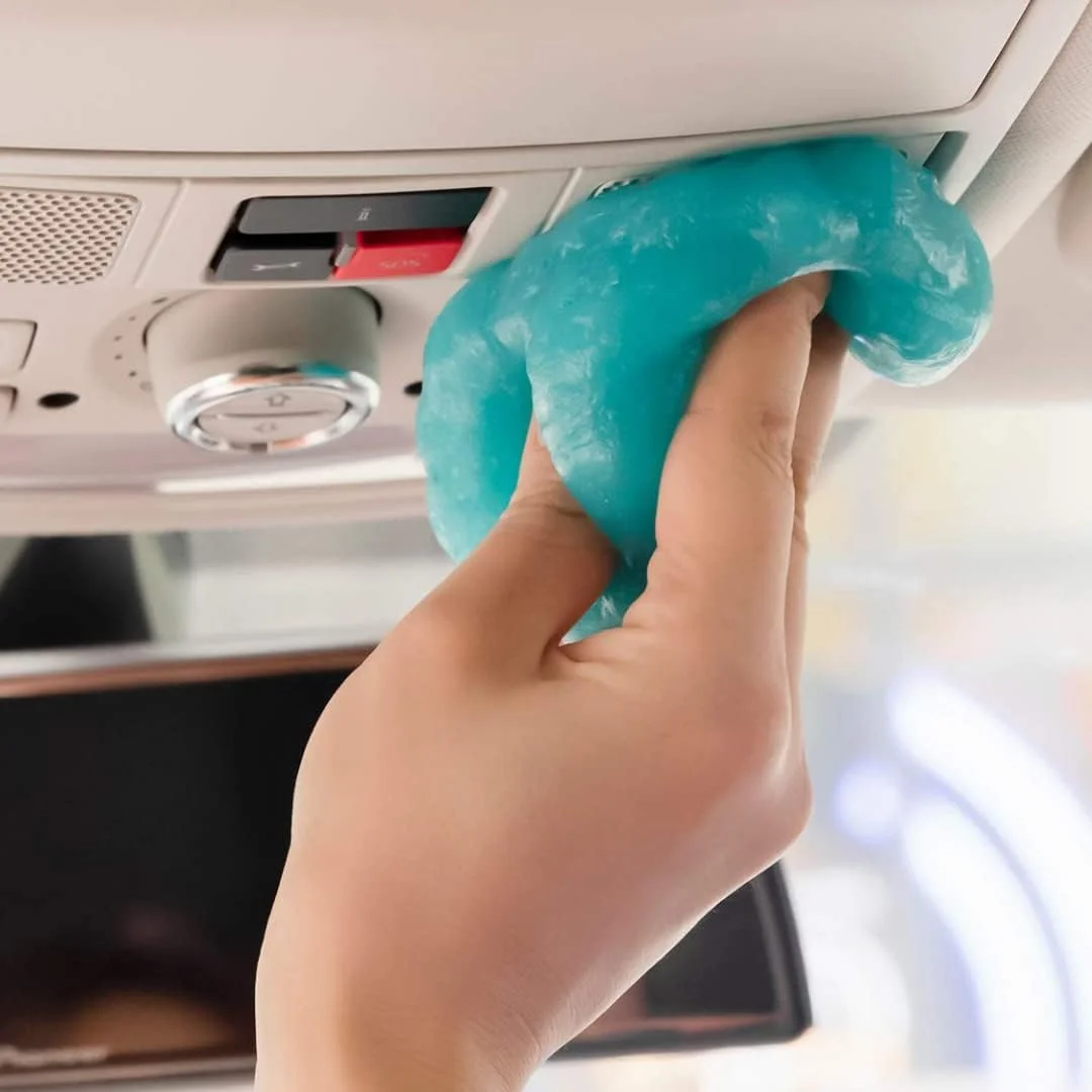 ژل تمیز کننده چند منظوره سولفر برای داخل خودرو، کیبورد، لپ تاپ و گجت ها | خمیر تمیز کننده گرد و غبار قابل استفاده مجدد برای دریچه کولر، داشبورد و لوازم الکترونیکی (بسته 1 عددی - 100 گرمی)