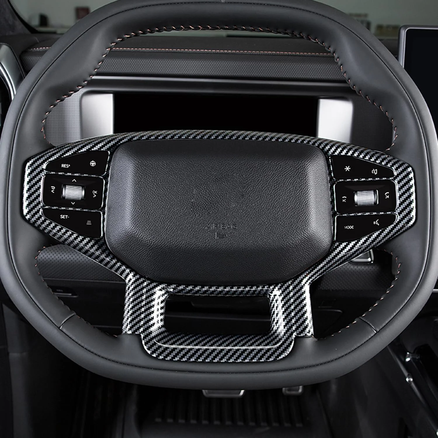 روکش دکمه های فرمان مناسب برای چری جتور T2، لوازم جانبی داخلی خودرو با طرح فیبر کربن ABS مناسب برای Travellar مدل 2023-2025.
