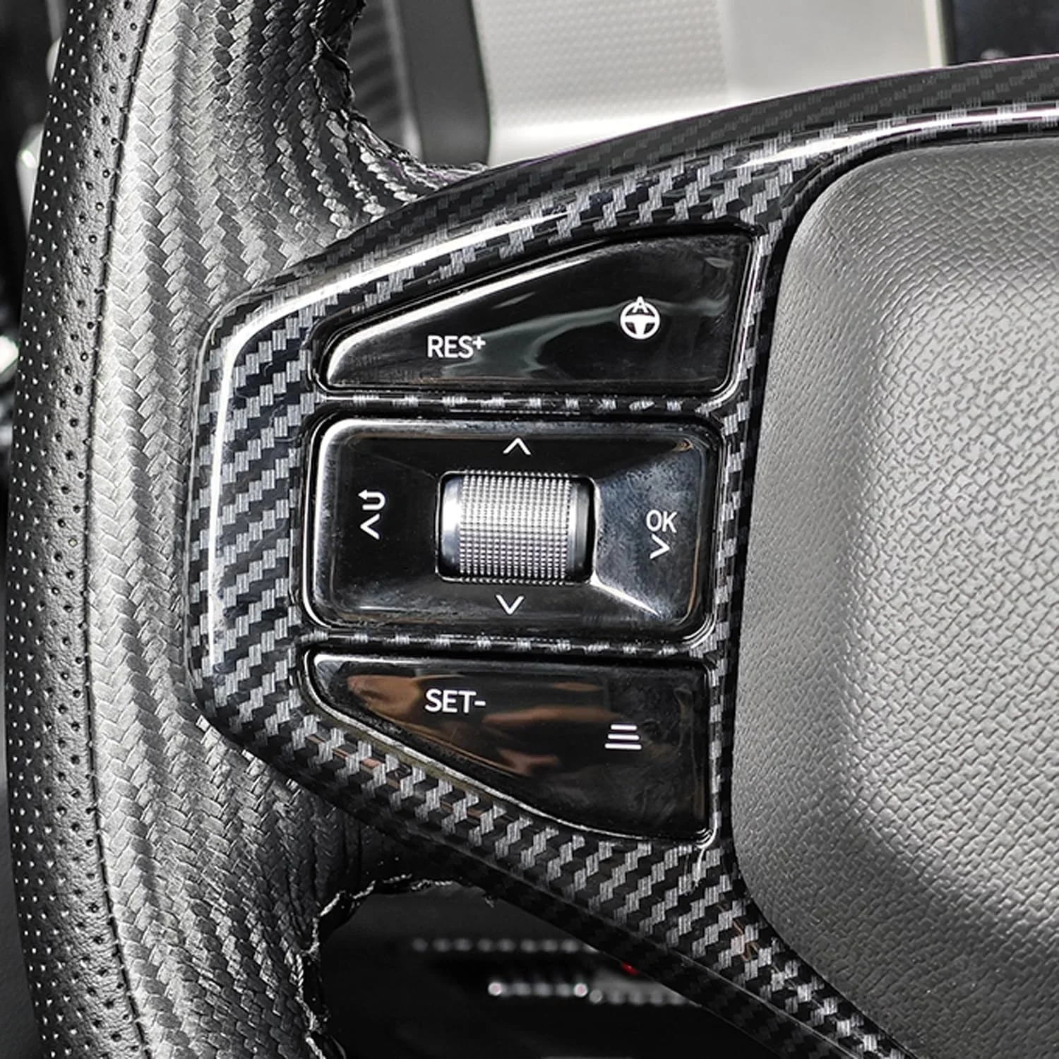 روکش دکمه های فرمان مناسب برای چری جتور T2، لوازم جانبی داخلی خودرو با طرح فیبر کربن ABS مناسب برای Travellar مدل 2023-2025.