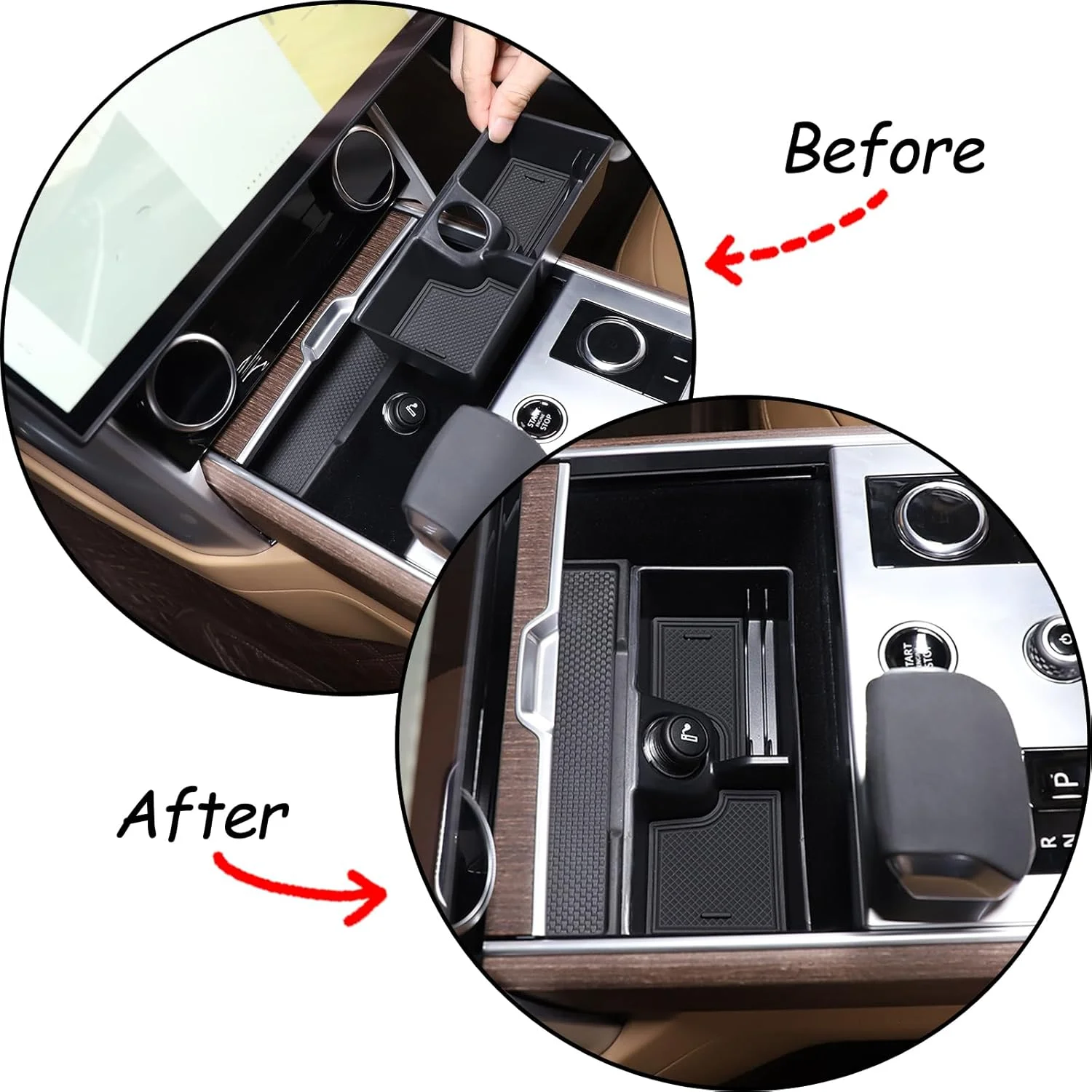 سینی جعبه نگهداری خودرو PIUGILH مناسب برای لوازم جانبی داخلی لندرور رنج روور وگ 2023، سینی جعبه نگهداری کنسول مرکزی