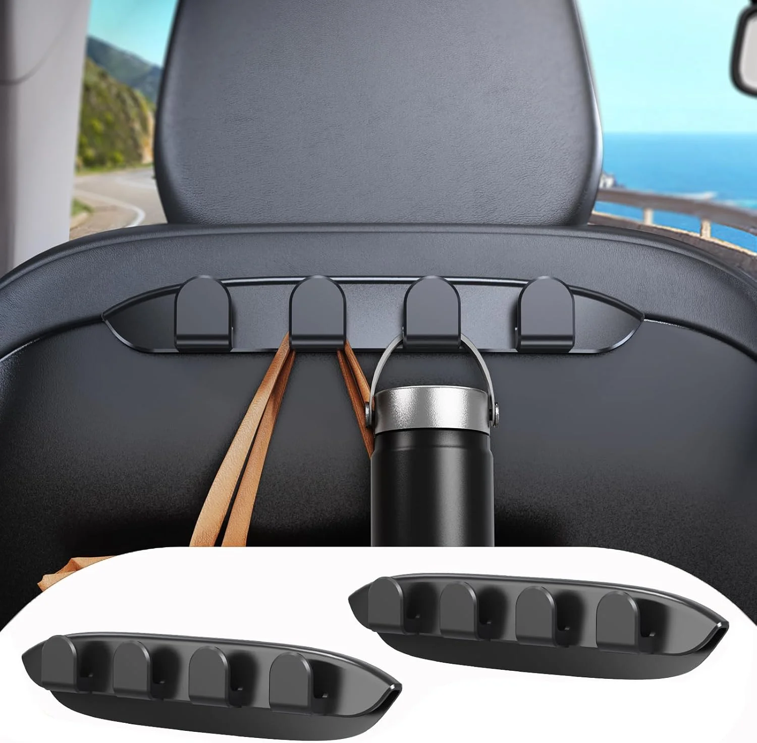 بسته 2 عددی قلاب صندلی خودرو برای تسلا مدل Y (Juniper) مدل 3 (Highland) لوازم جانبی 2026 2025 2024 2023 2022 2021، آویز کیف دستی، سازمان دهنده پشتی صندلی خودرو برای کیف، کوله پشتی، مواد غذایی