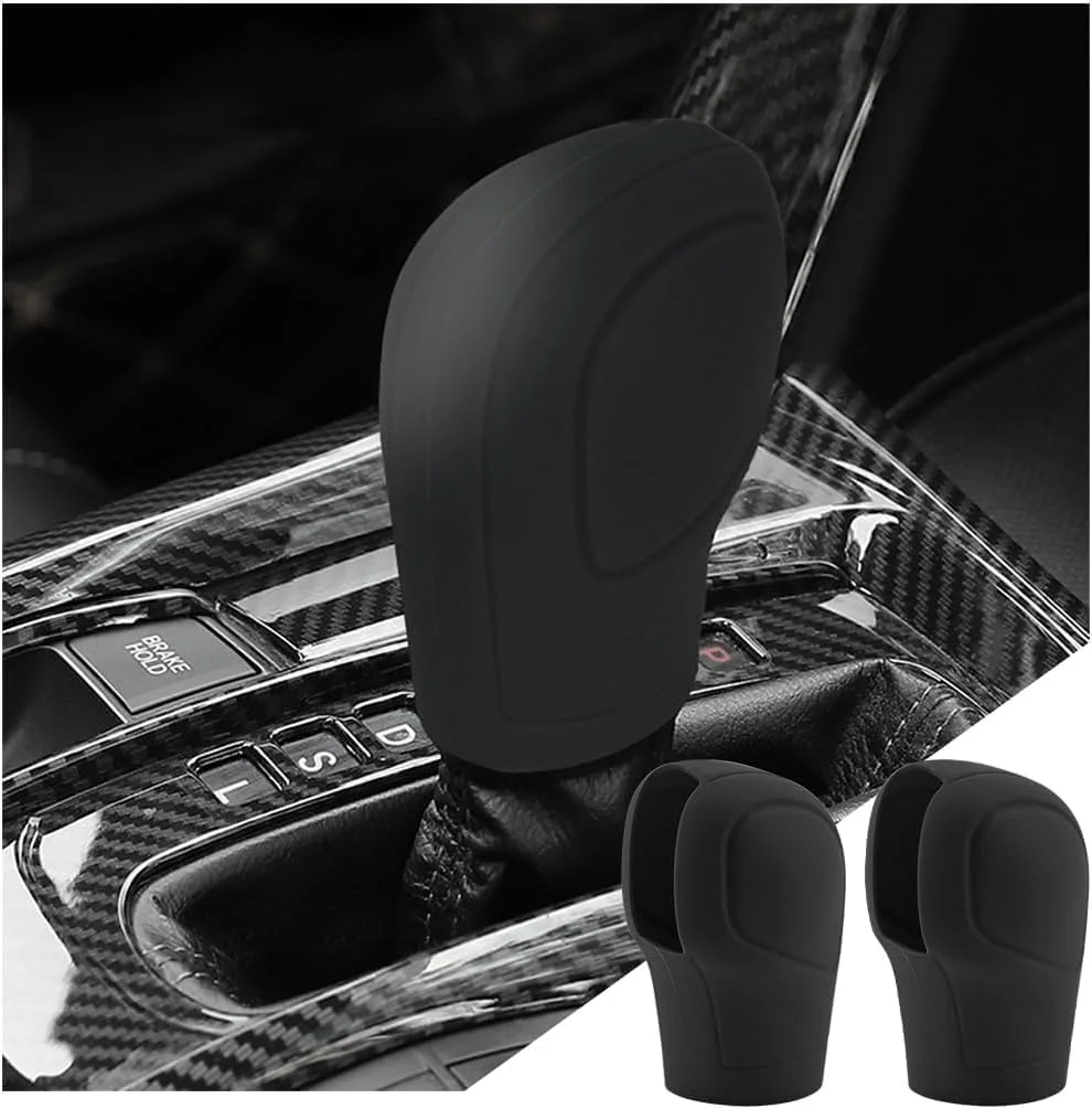 روکش دسته دنده سیلیکونی VELEGO، محافظ ضد لغزش اهرم دنده اتوماتیک، مناسب برای تزئین خودروی آقایان و بانوان - لوازم جانبی داخلی جهانی برای خودروهای شاسی بلند و کامیون (مشکی)