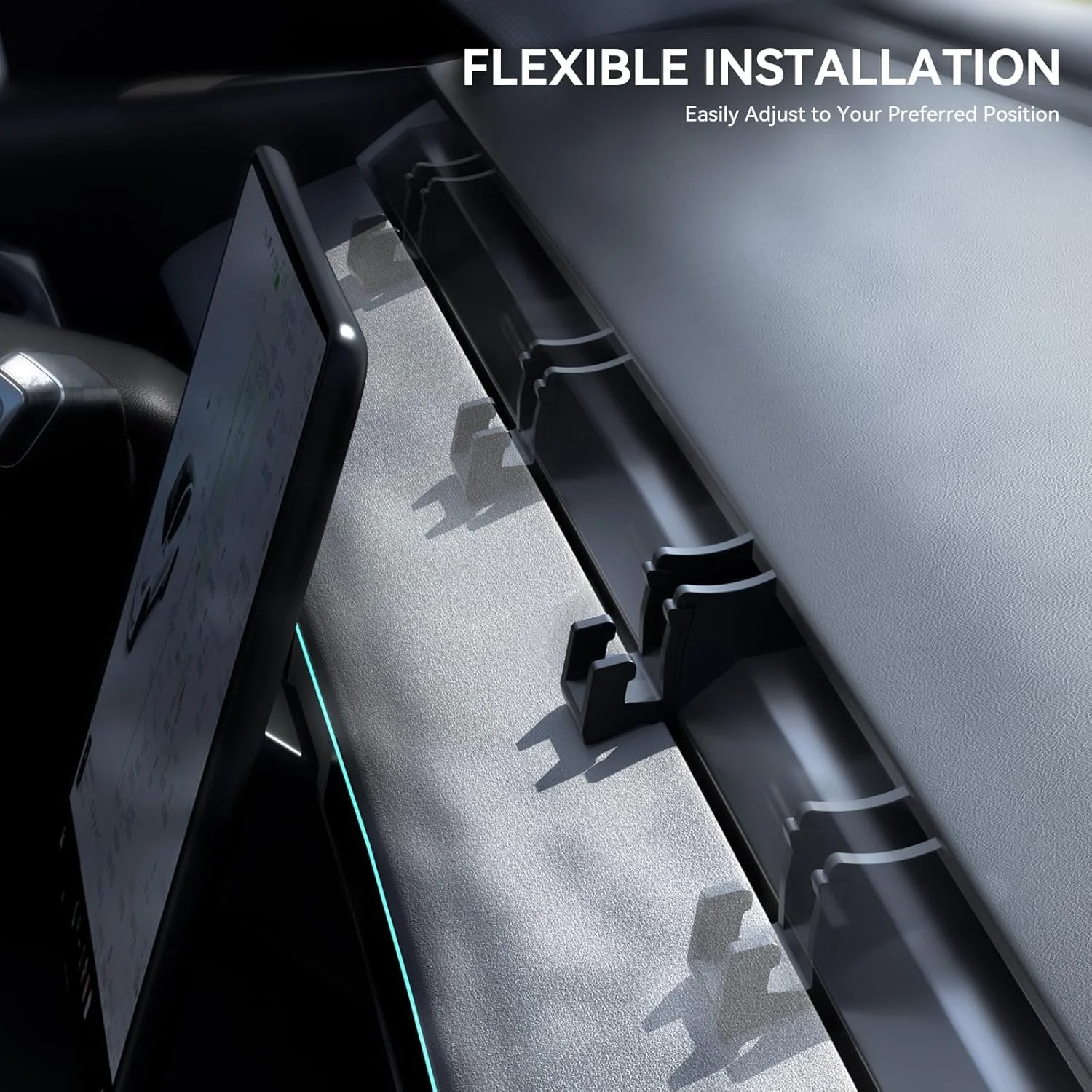 نگهدارنده تلفن همراه سیلیکونی خودرو برای مدل Y تسلا 2020-2024 و مدل 3 تسلا 2017-2023 – گیره چند منظوره دریچه هوا با قابلیت ضد لغزش، نگهدارنده عینک آفتابی، نصب آسان