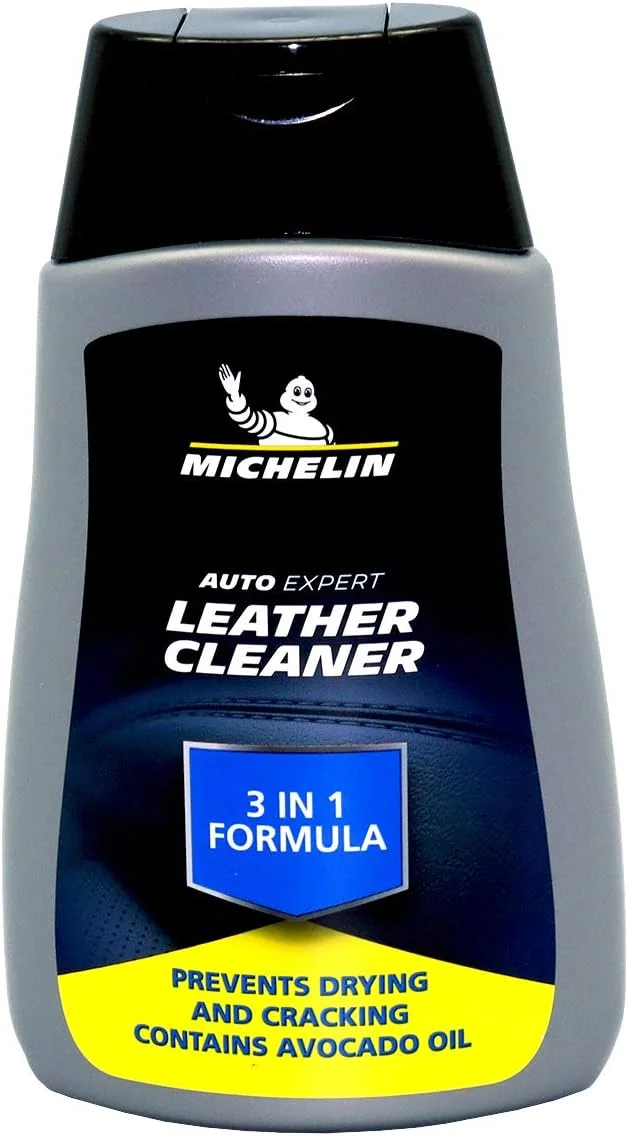 محلول تمیز کننده چرم 3 در 1 میشلن با روغن آووکادو – تمیز کننده، نرم کننده و محافظت کننده چرم در خودرو، مبلمان و لوازم جانبی – جلوگیری از خشک شدن، ترک خوردن، محو شدن – محلول تمیز کننده ممتاز 250 میلی لیتر