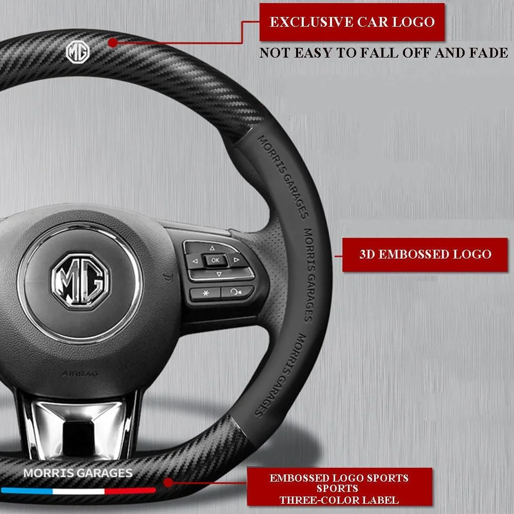 روکش فرمان برای ام جی زد اس 2020 2021 2022 2023 2024 2025 ZS، روکش ضد لغزش فرمان خودرو، محافظ فرمان خودرو با قابلیت تنفس، لوازم جانبی خودرو با دوام و با چسبندگی بالا