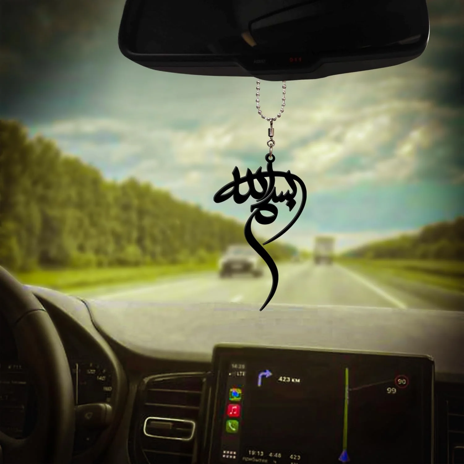 آویز تزئینی خودرو با طرح مینیاتوری اسلامی از جنس اکریلیک - مناسب برای تزئین داخل خودرو، داشبورد و آینه خودرو - با طرح بسم الله آویز تزئینی خودرو با طرح مینیاتوری اسلامی از جنس اکریلیک - مناسب برای تزئین داخل خودرو، داشبورد و آینه خودرو - با طرح بسم الله