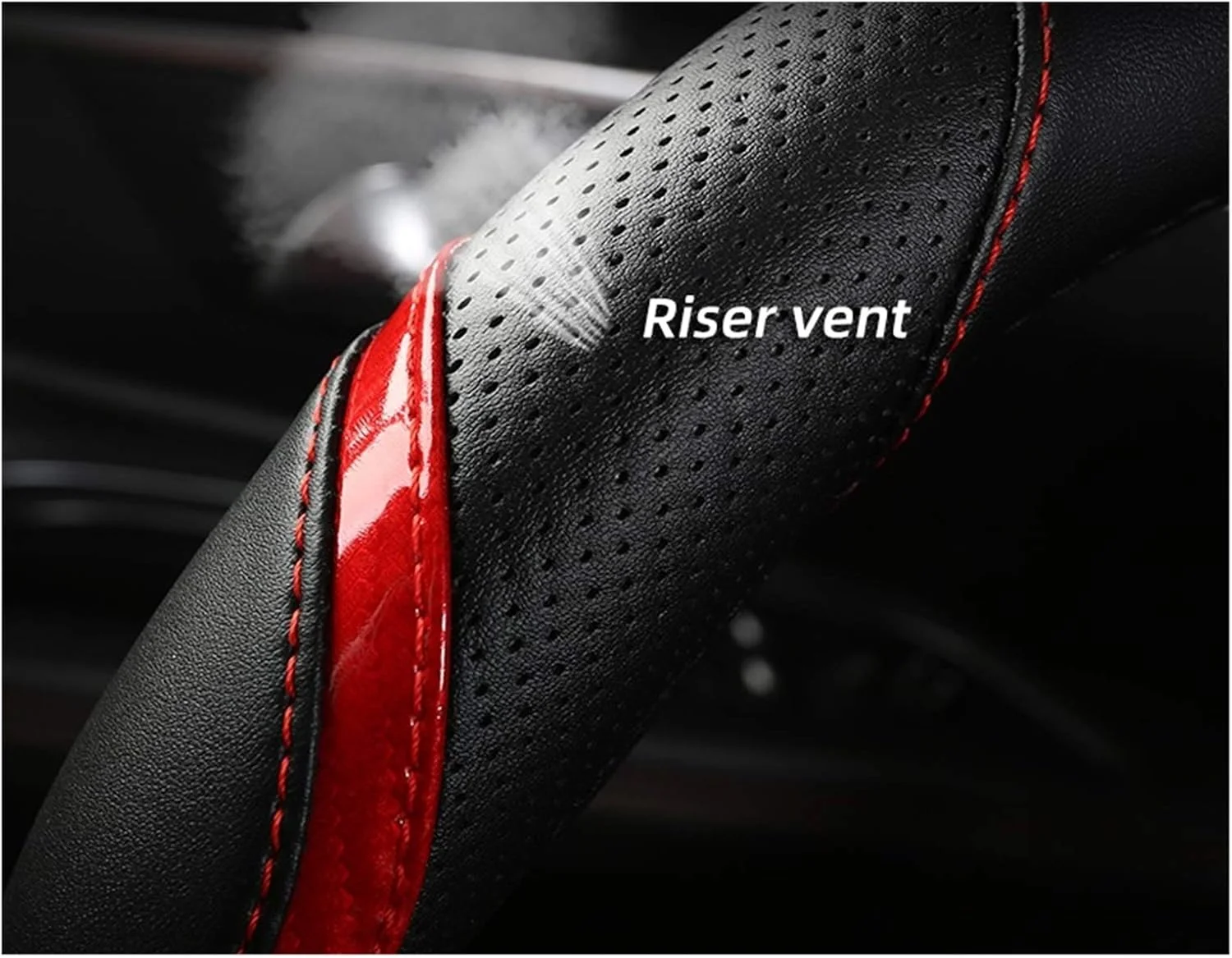 روکش فرمان خودرو YLFC برای پژو 3008 4008 5008، فیبر کربن + چرم PU، لوازم جانبی داخلی خودرو (رنگ: مشکی)