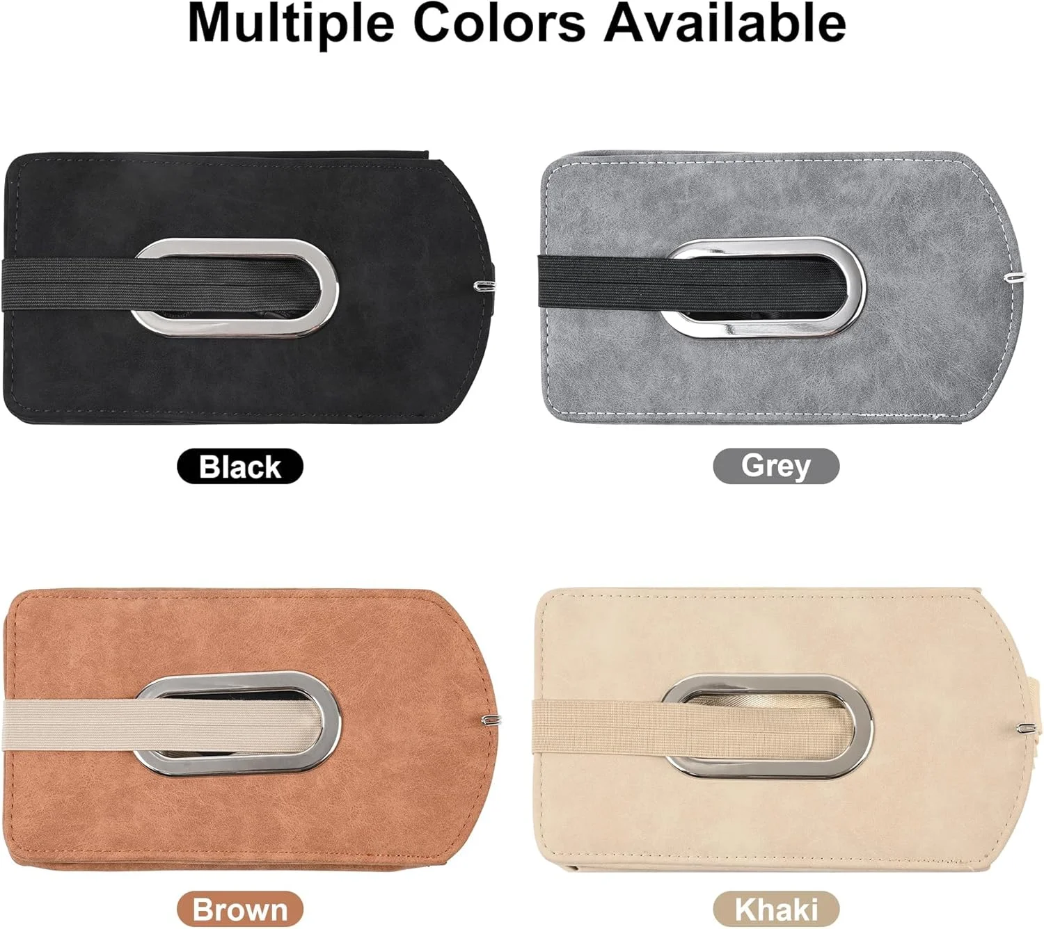 محافظ صندلی خودرو چرمی جیر ممتاز با جای دستمال کاغذی سازگار با دستمال کاغذی 120 برگی، جیب جانبی چند منظوره برای نوشیدنی، تلفن، کارت و لوازم جانبی کوچک - مشکی