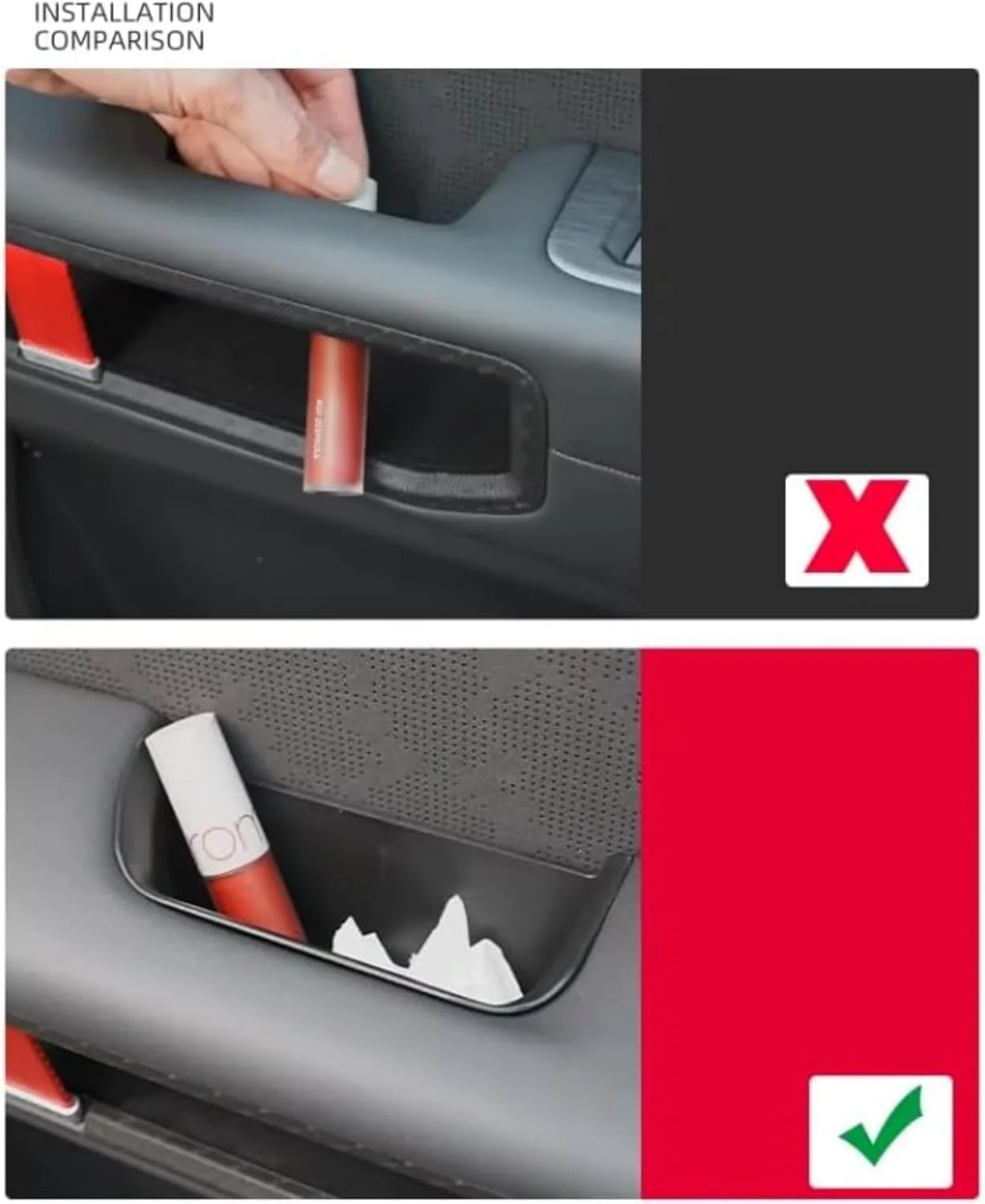 محفظه نگهداری دستگیره درب خودرو سازگار با جتور T2 مدل 2024 2025 2026، 4 عدد باکس ABS، محفظه درب، باکس نگهداری کشویی درب خودرو، لوازم جانبی داخلی T2