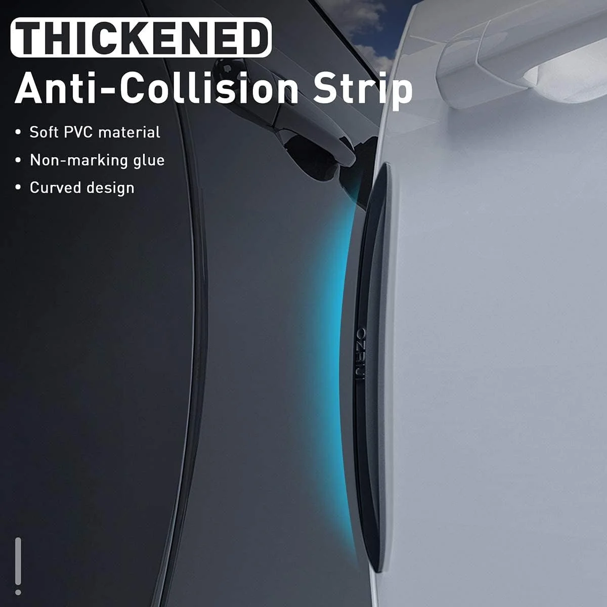 محافظ لبه درب خودرو KASTWAVE، بسته 6 عددی محافظ درب خودرو لاستیکی با محافظ سیلیکونی لبه درب جانبی خودرو برای همه وسایل نقلیه، نرم، چسبندگی بالا، ضد آب، مقاوم در برابر حرارت، مقاوم در برابر سایش (مشکی)