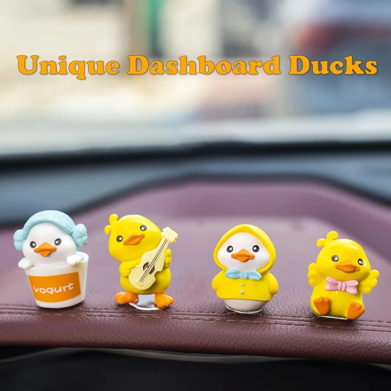 مجموعه 6 عددی تزئینات داشبورد خودرو طرح اردک، تزئینات اردک زرد رنگ برای داشبورد خودرو، تزئینات کوچک و خلاقانه اردک، تزئینات رومیزی منزل برای خودرو، اندازه هر کدام تقریبا 4×2 سانتی متر