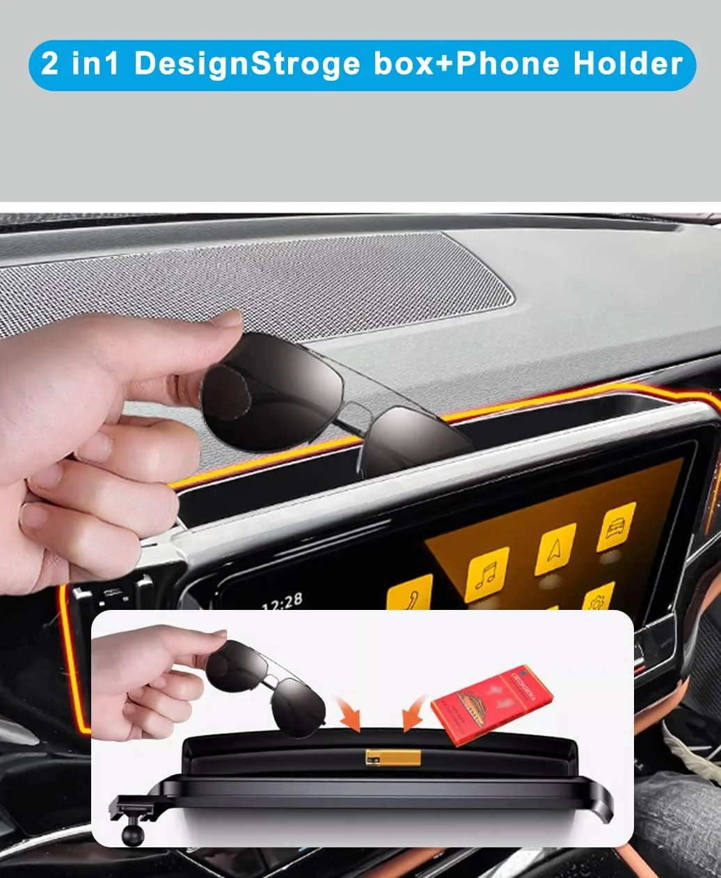 نگهدارنده تلفن همراه خودرو برای لوازم جانبی هوندا آکورد 2025 مدل 2023 2024، نگهدارنده تلفن همراه داشبوردی برای اکثر تلفن های هوشمند با سازمان دهنده داشبورد لوازم جانبی داخلی خودرو (با صفحه نمایش 12 اینچی)