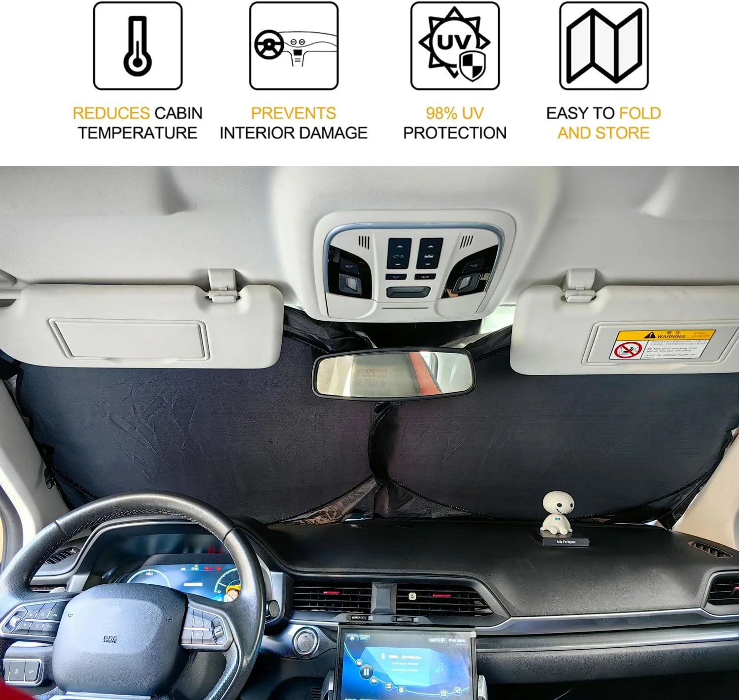 آفتابگیر شیشه جلو برای مزدا CX5/CX-5 2013-2024، CX3/CX-3 2016-2024، CX30/CX-30 2020-2024، مزدا 3 6 2014-2024، لوازم جانبی، محافظ آفتاب شیشه جلوی خودرو