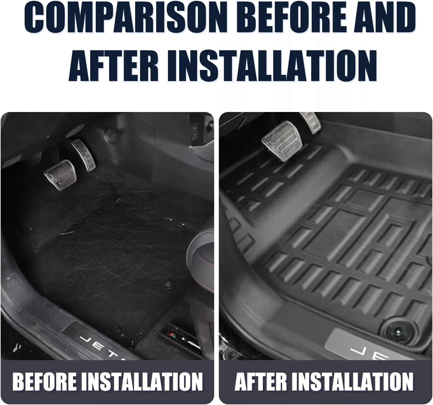 کفپوش خودرو مناسب جتور T2 مدل 2024-2025، پنج صندلی، محافظ تمام آب و هوا، ضد آب، ضد لک، لاستیکی، لوازم جانبی داخلی T2 (کفپوش-A)