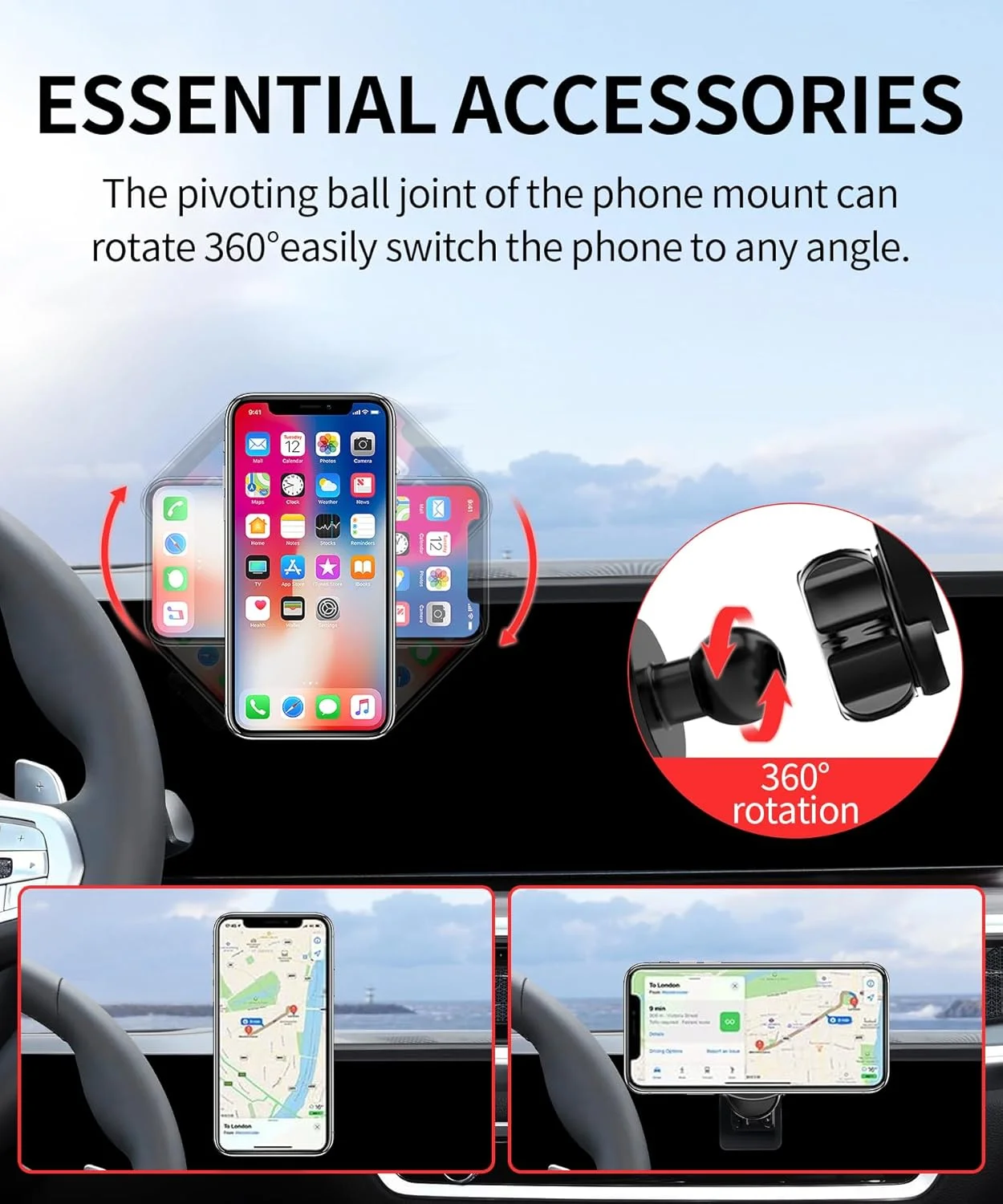 نگهدارنده تلفن همراه خودرو برای ب ام و X5/X6 مدل 2024-2025 و X7 مدل 2023-2026 (صفحه نمایش 14.9 اینچی) - جذب مغناطیسی قوی، اتصال و جدا کردن تلفن با یک دست، عدم تاثیر بر دریچه هوا