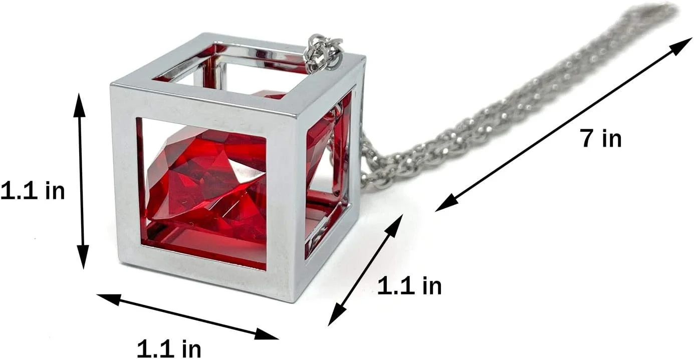 آویز تزیینی مکعبی کریستالی الماس قرمز برای آینه عقب خودرو، لوازم جانبی، آویز نورگیر خورشید با زنجیر، آویز تزیینی منزل (قرمز)