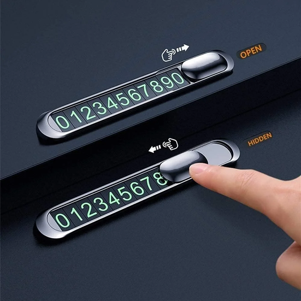 پلاک شماره پارکینگ موقت، پلاک شماره تلفن همراه خودرو، لوازم جانبی خودرو، پلاک پارکینگ خودرو شخصی سازی شده مناسب برای انواع خودروها، دکوراسیون علامت پارکینگ، نصب آسان