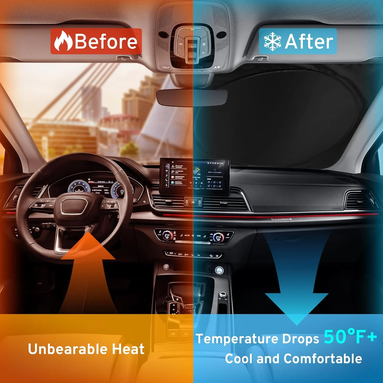 آفتابگیر شیشه جلو برای مزدا CX5/CX-5 2013-2024، CX3/CX-3 2016-2024، CX30/CX-30 2020-2024، مزدا 3 6 2014-2024، لوازم جانبی، محافظ آفتاب شیشه جلوی خودرو