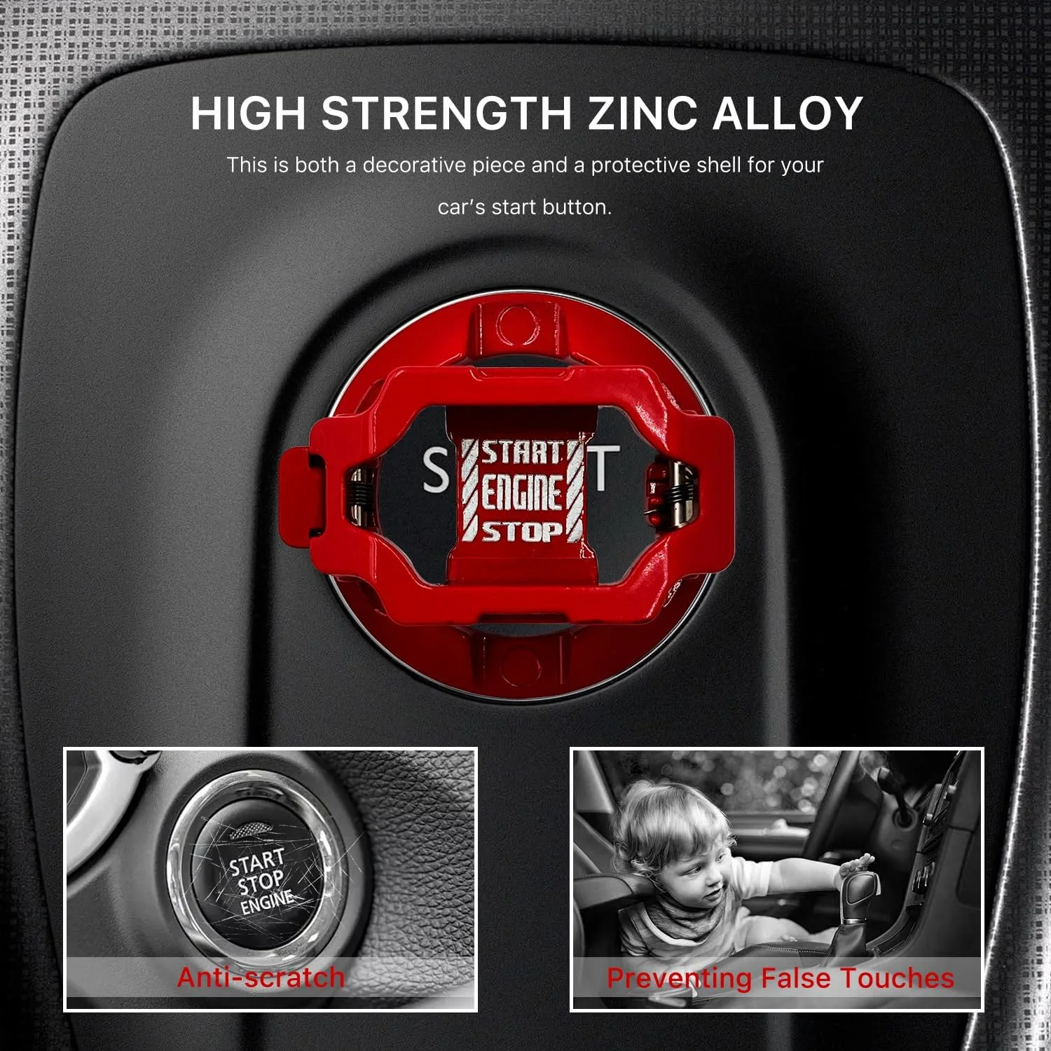 روکش دکمه استارت فشاری، روکش دکمه استارت و استاپ موتور خودرو، روکش محافظ دکمه لمسی، ایمنی ضد کودک برای کامپیوتر، دسکتاپ، خودرو یا تزئینات داخلی موتور سیکلت (مکانیک-قرمز)