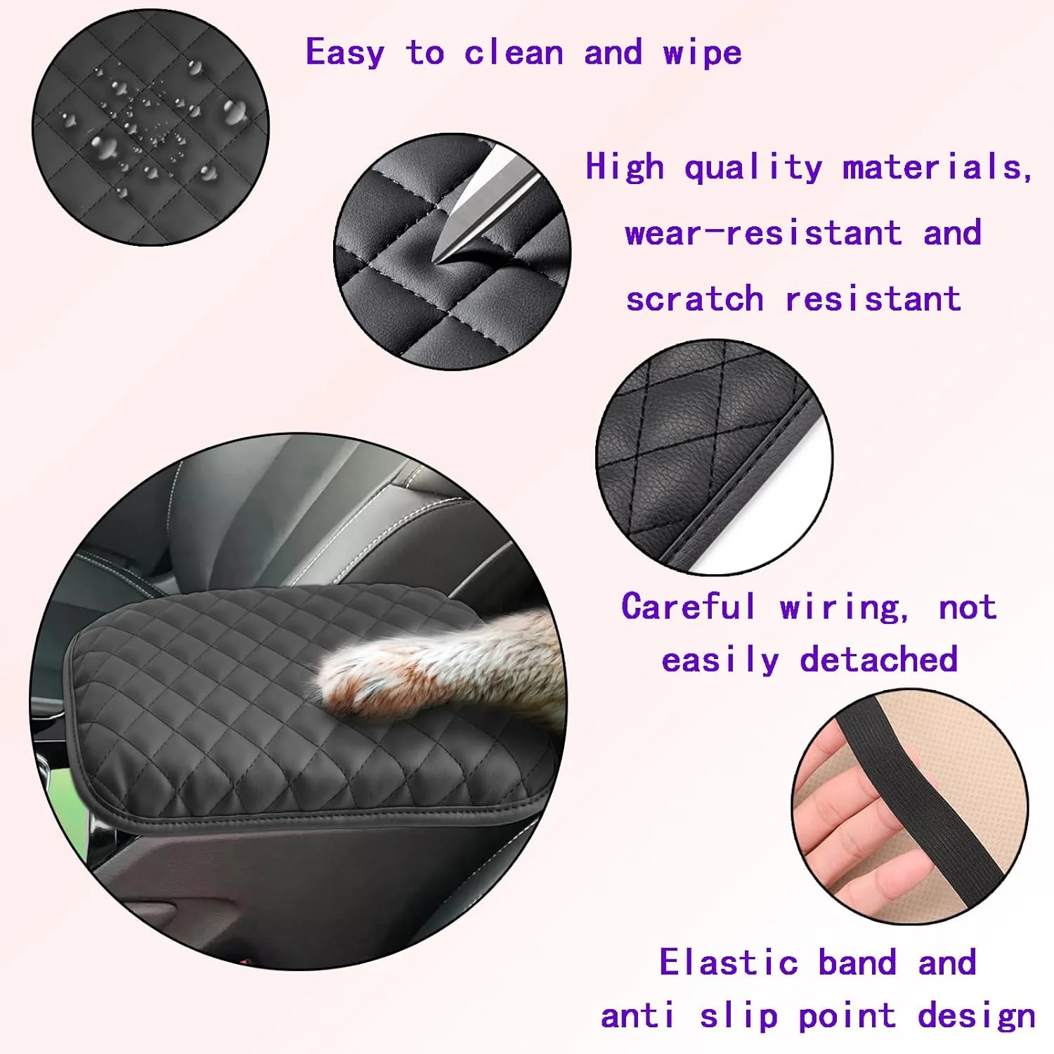 روکش کنسول وسط چرمی خودرو Duomama - ضد آب، ضد لغزش، محافظ پنجه حیوانات خانگی - لوازم جانبی داخلی خودرو - سایز S (30cmx20cm) - مشکی روکش کنسول وسط چرمی خودرو Duomama - ضد آب، ضد لغزش، محافظ پنجه حیوانات خانگی - لوازم جانبی داخلی خودرو - سایز S (30cmx20cm) - مشکی