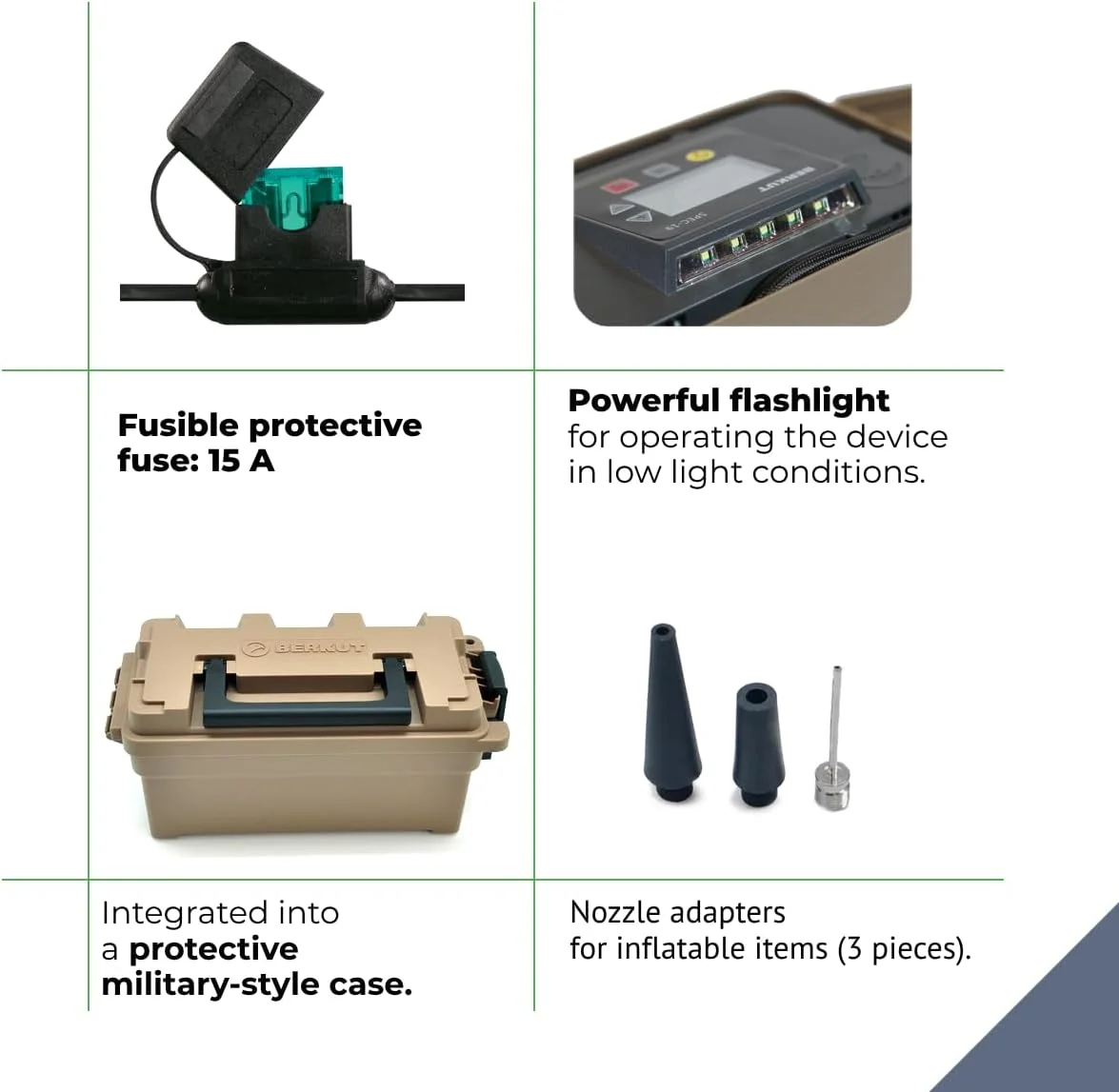 کمپرسور باد خودرو SPEC-19 مناسب خودروهای سواری و آفرود | تنظیم باد و باد کردن تایر قابل حمل | لوازم جانبی ضروری خودرو برای شهر و خارج از جاده | 12 ولت DC