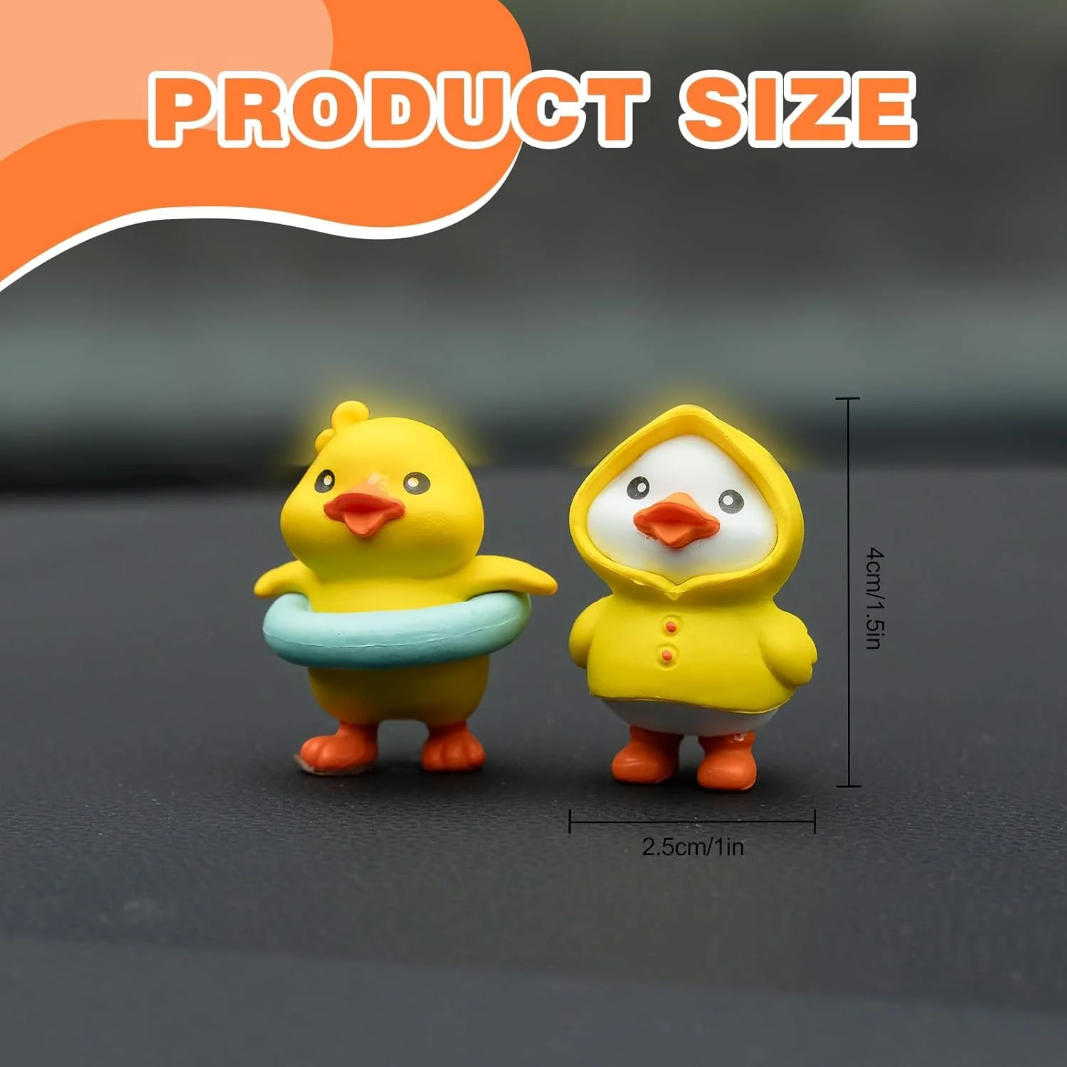 تزئین داشبورد خودرو طرح اردک زرد، 6 عدد مینیاتوری زیبا برای داخل خودرو، لوازم جانبی آینه دید عقب، تزئینات PVC ضد آب برای خانه و محل کار