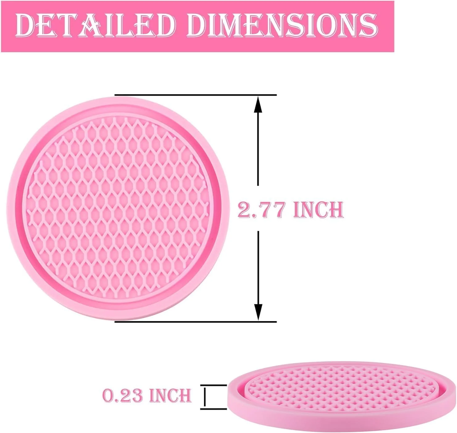 زیر لیوانی خودرو، 4 عدد جا لیوانی یونیورسال ضد لغزش تعبیه شده در زیر لیوانی تزئینی، لوازم جانبی داخلی خودرو، صورتی زیر لیوانی خودرو، 4 عدد جا لیوانی یونیورسال ضد لغزش تعبیه شده در زیر لیوانی تزئینی، لوازم جانبی داخلی خودرو، صورتی