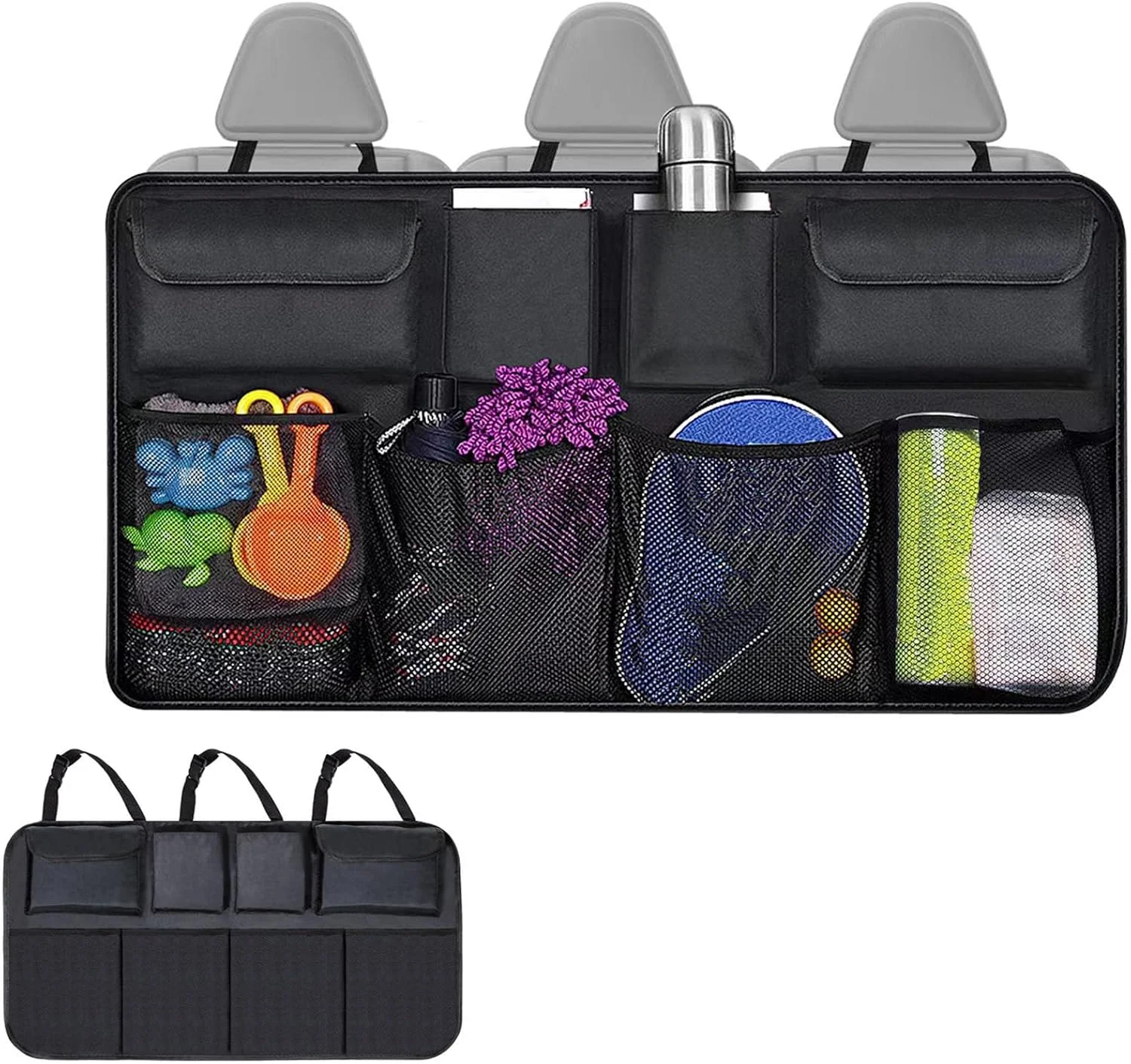 سازمان دهنده صندوق عقب خودرو TWQBHSH سازگار با شورولت گروو، سازمان دهنده آویز پشتی صندلی جداشدنی، لوازم جانبی خودرو، مشکی