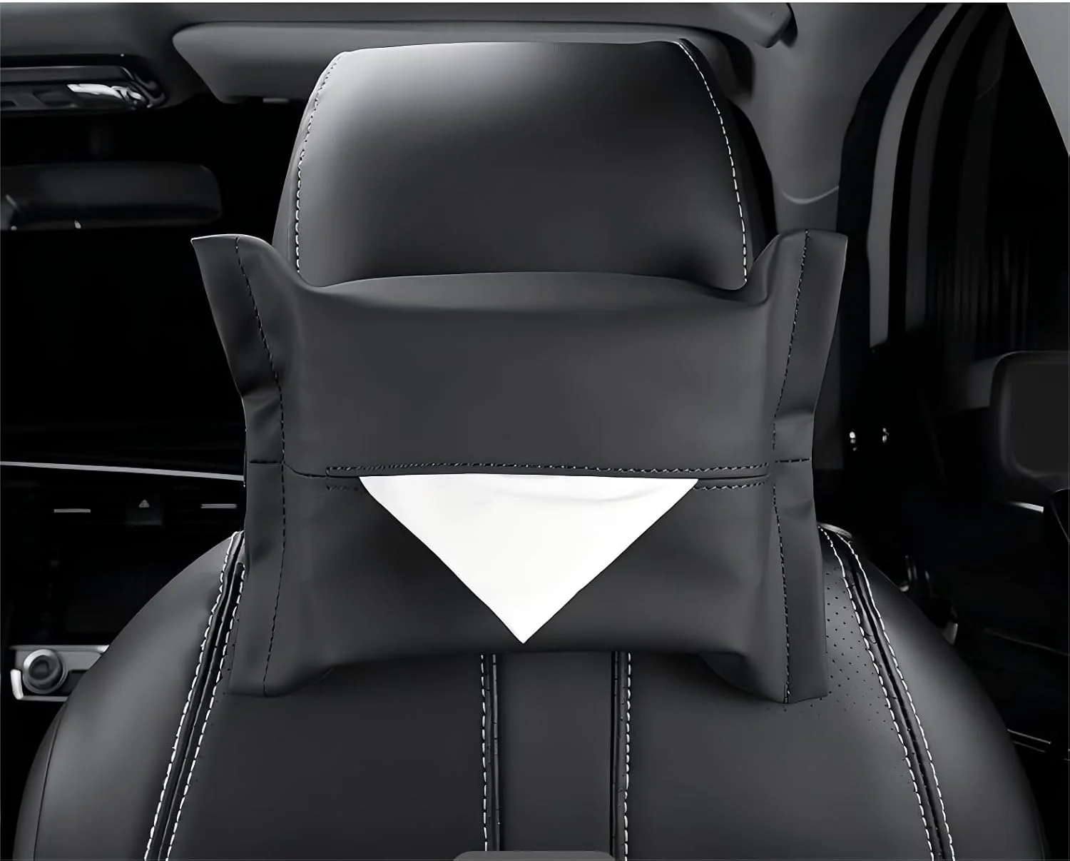 جا دستمال کاغذی چرمی برای خودرو، جعبه دستمال کاغذی آفتابگیر برای لوازم جانبی داخلی جتور (مشکی) جا دستمال کاغذی چرمی برای خودرو، جعبه دستمال کاغذی آفتابگیر برای لوازم جانبی داخلی جتور (مشکی)