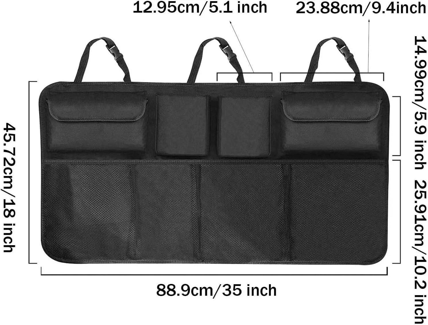 سازمان دهنده صندوق عقب خودرو TWQBHSH سازگار با شورولت گروو، سازمان دهنده آویز پشتی صندلی جداشدنی، لوازم جانبی خودرو، مشکی