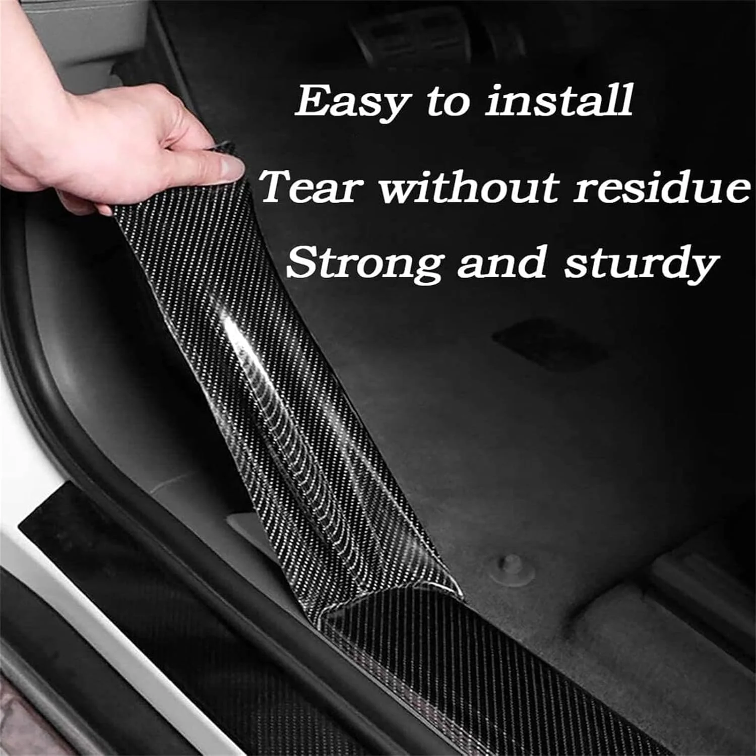 محافظ رکاب درب خودرو فیبر کربنی X Spring، استیکر سپر و کاپوت، محافظ آستانه رنگ 5D برای اکثر خودروها (7x300 سانتی متر)